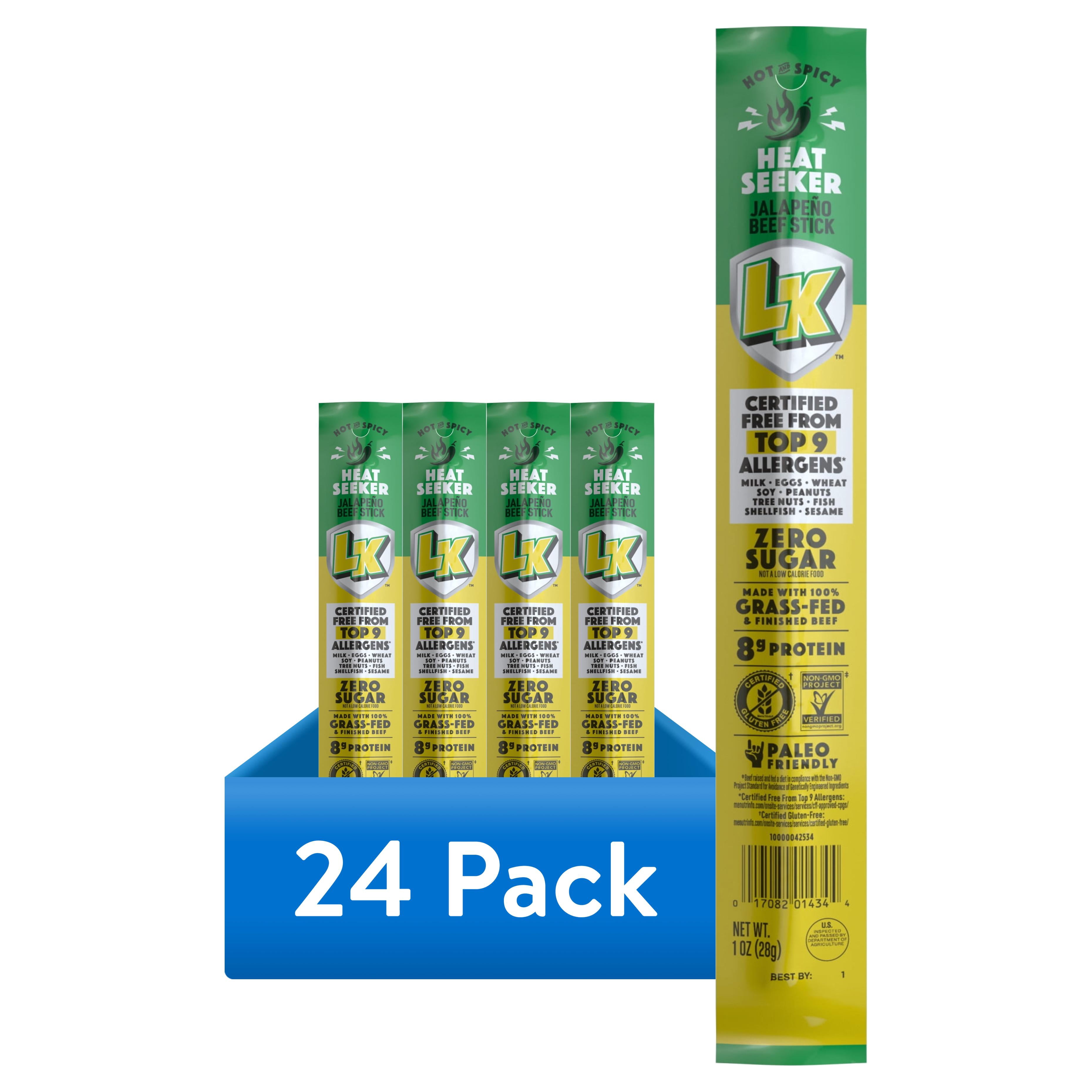 (24 pack) Lorissa's Kitchen, Jalapeño Beef Stick, 1 Ounce, Individually Wrapped Snack Stick