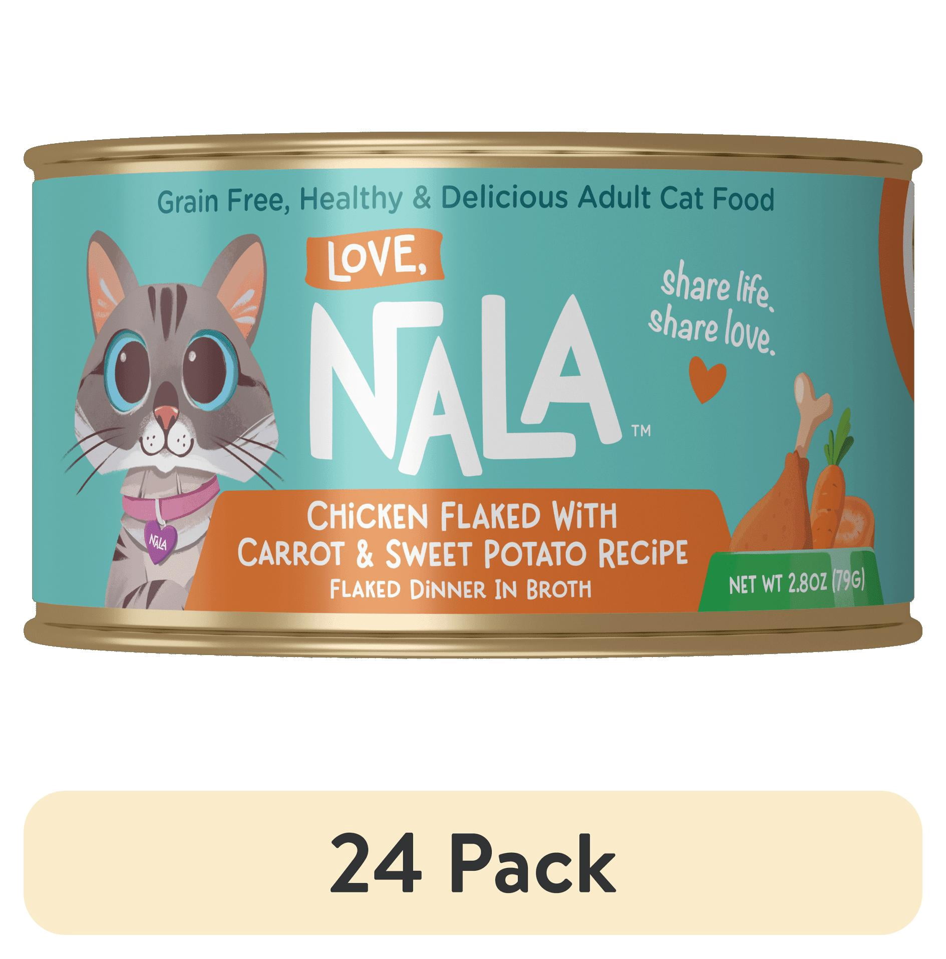 (24 pack) Love, Nala Chicken Flaked with Sweet Potato & Carrot Recipe in Broth Adult Wet Cat Food