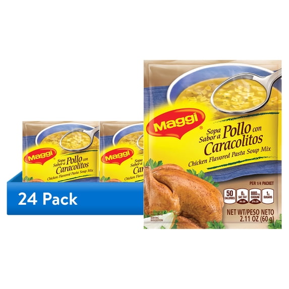 (24 pack) MAGGI Dehydrated Chicken Noodle Soup with Seashell Pasta, 1.79 oz