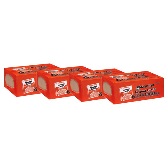 (24 pack) Maruchan Instant Lunch Chicken Flavor Ramen Noodles, 2.25 oz, 6 Count Shelf Stable Cup