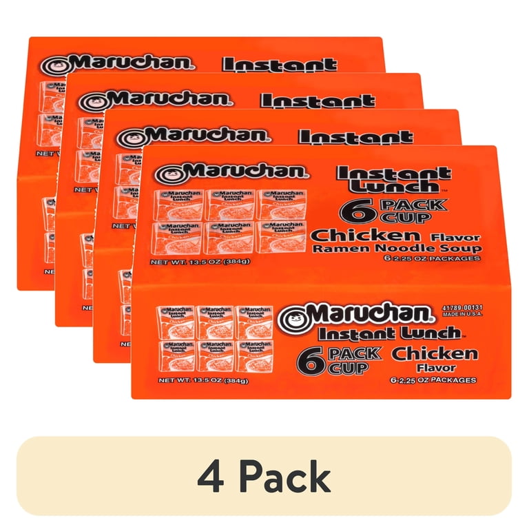 4 pack) Maruchan Instant Lunch Ramen Noodles, Chicken Flavor, 2.25