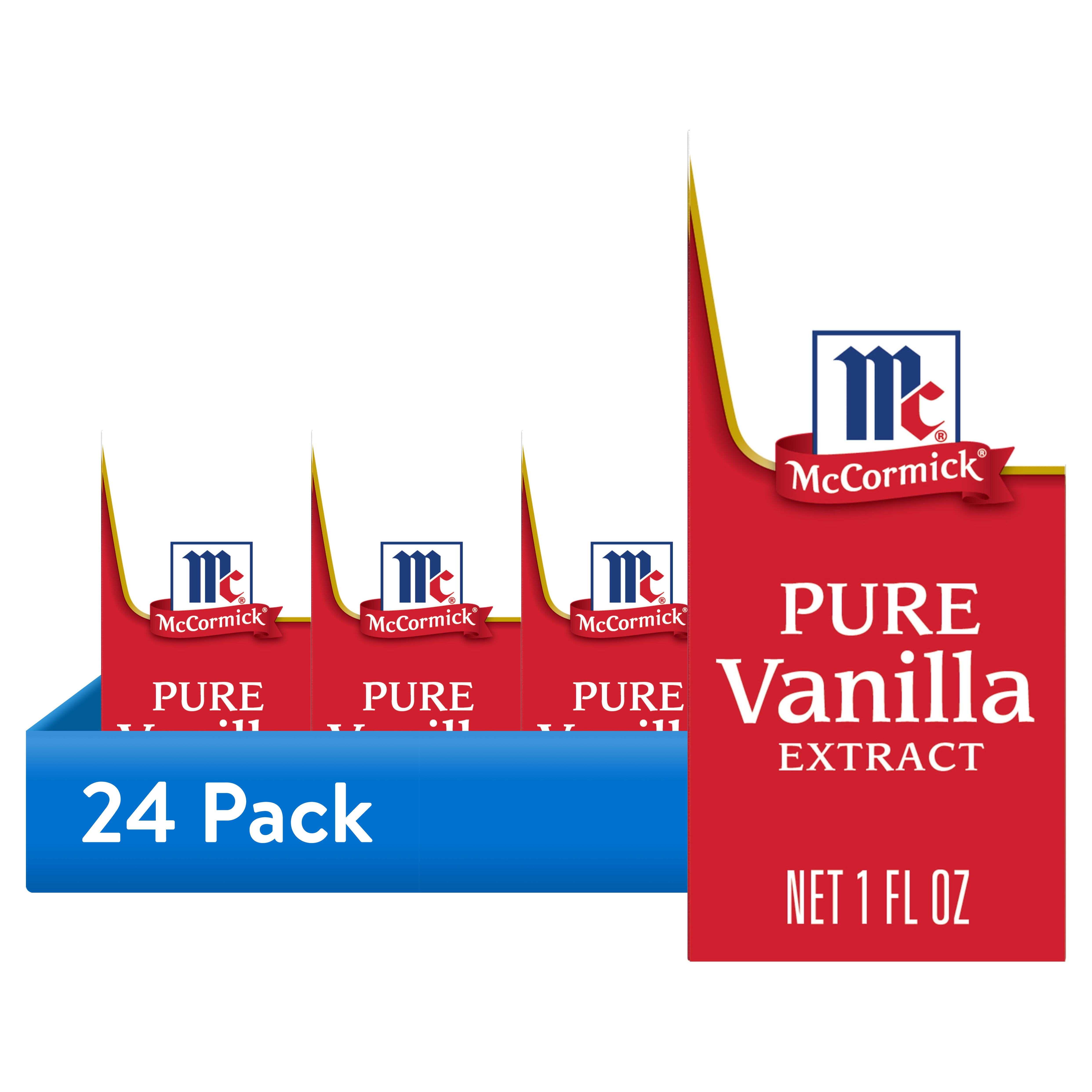 (24 pack) McCormick Gluten Free Pure Vanilla Extract, 1.0 fl oz Box