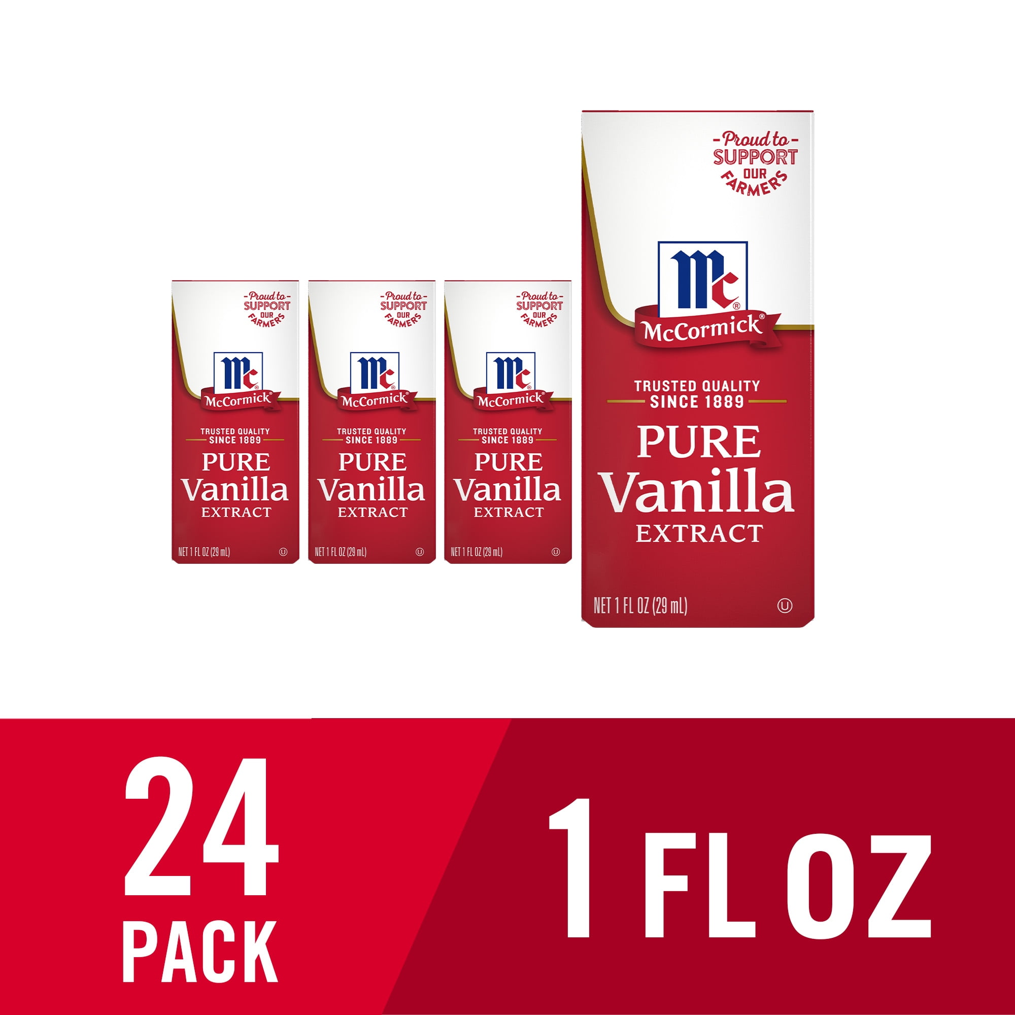 (24 pack) McCormick Pure Vanilla Extract, 1.0 fl oz Box