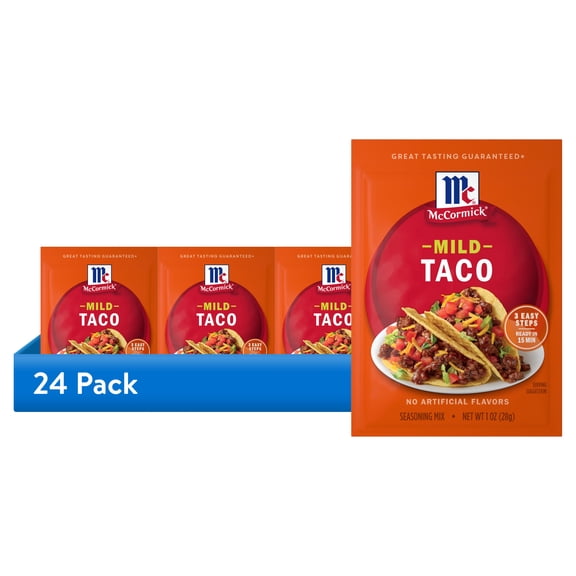 (24 pack) McCormick Mild Taco Seasoning Mix, 1.0 oz Packet