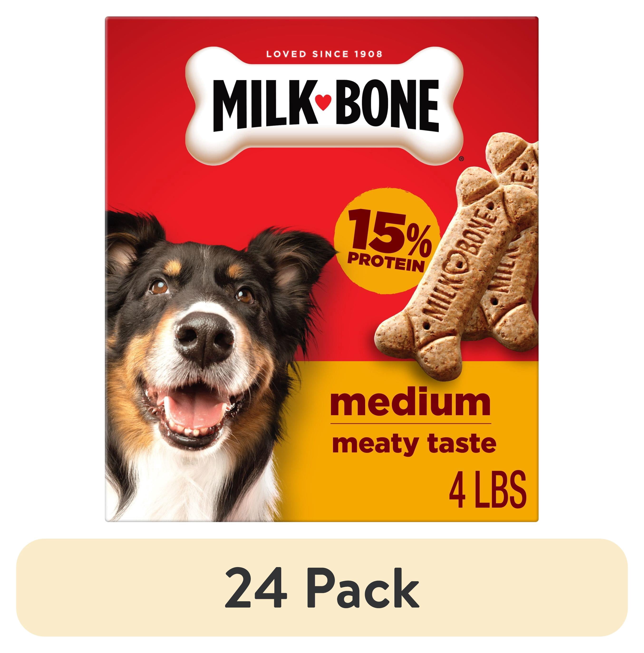 (24 pack) Milk Bone Crunchy Medium Dog Treats, 4 Lb. Box, Original Beef Flavor