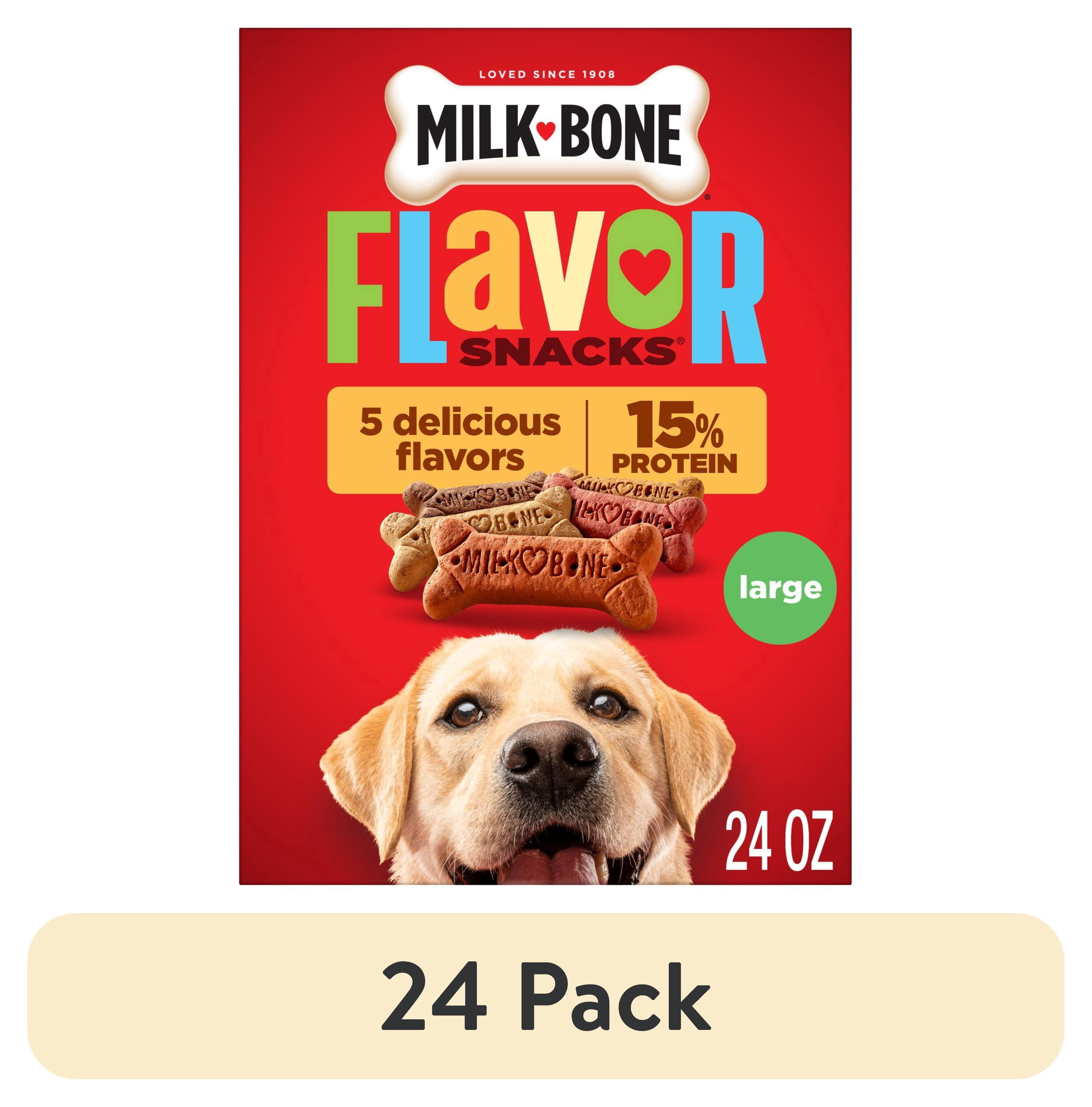 (24 pack) Milk Bone Flavor Snacks Large Dog Biscuits, Flavored Crunchy Dog Treats, 24 oz Box