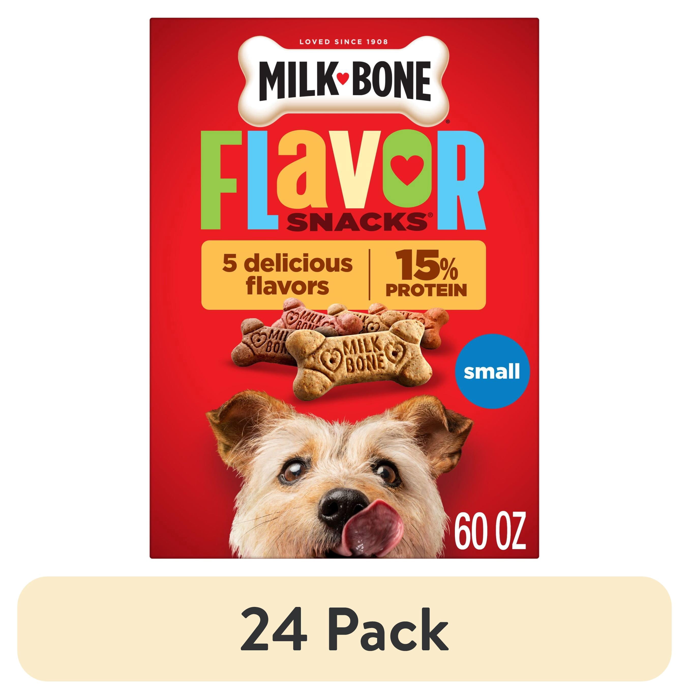 (24 pack) Milk Bone Flavor Snacks Small Dog Biscuits, Flavored Crunchy Dog Treats, 60 oz Box