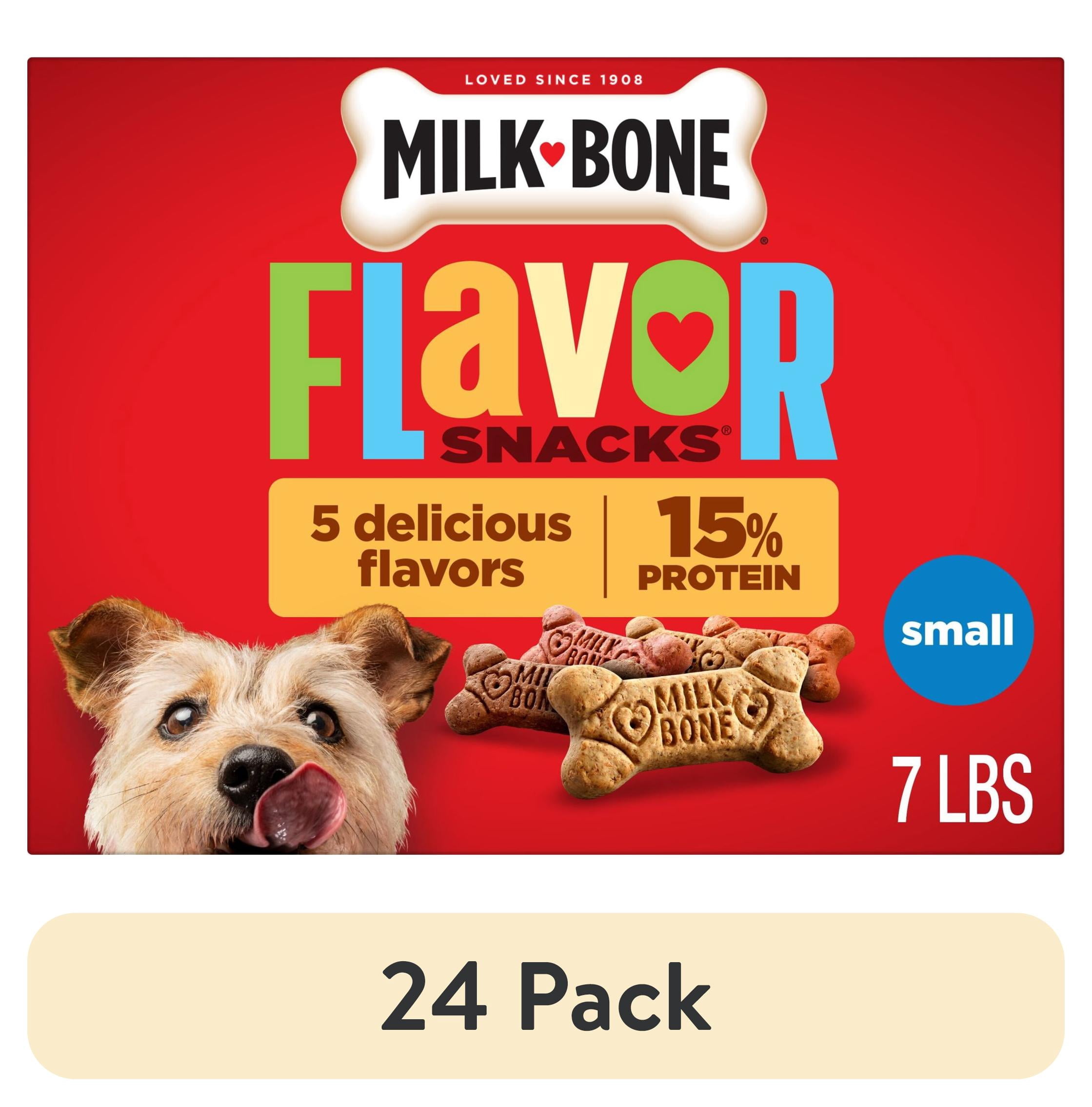 (24 pack) Milk Bone Flavor Snacks Small Dog Biscuits, Flavored Crunchy Dog Treats, 7 Lb. Box