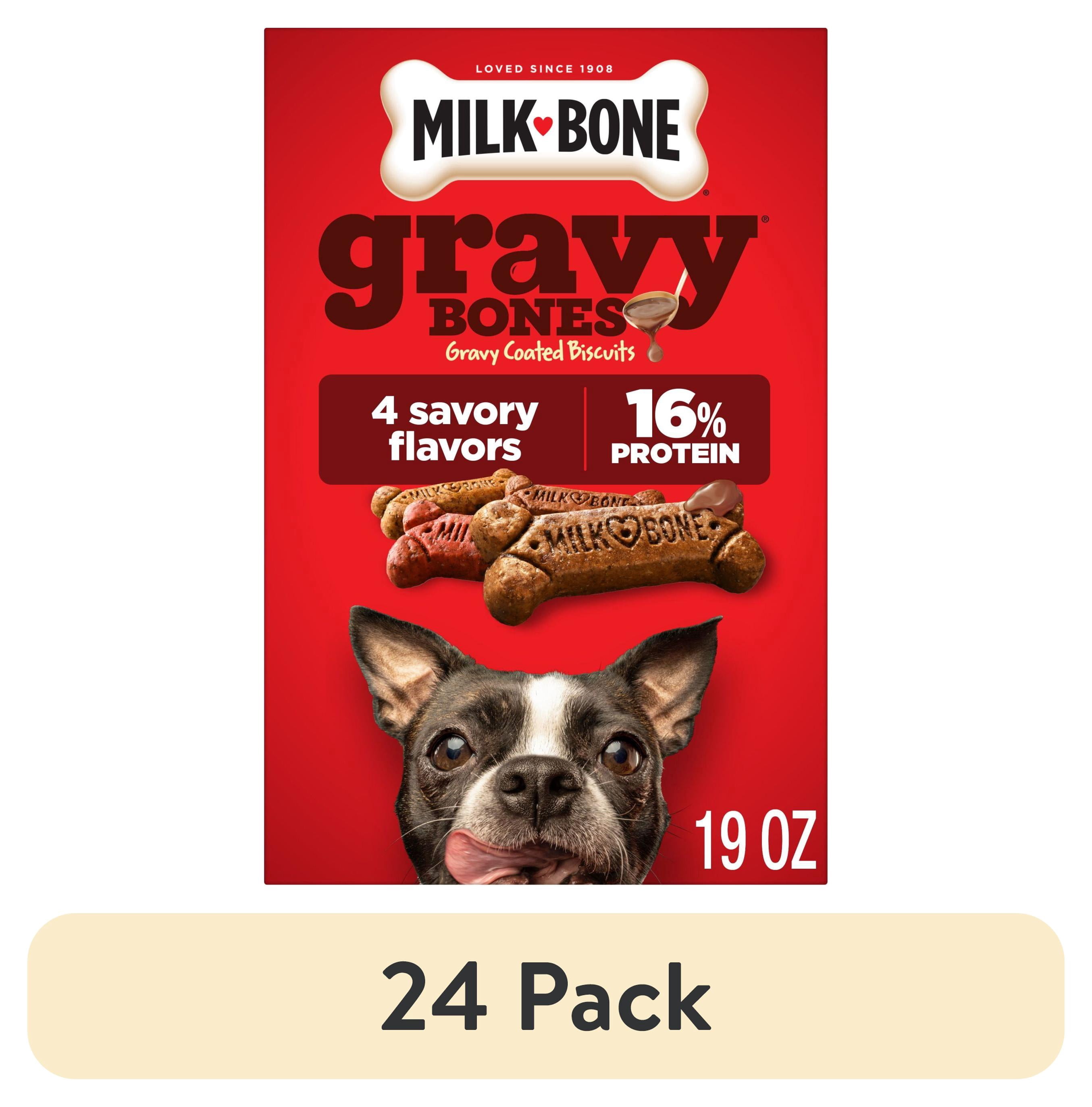 (24 pack) Milk Bone GravyBones Dog Biscuits, Gravy Coated Small Dog Treats, 19 oz Box