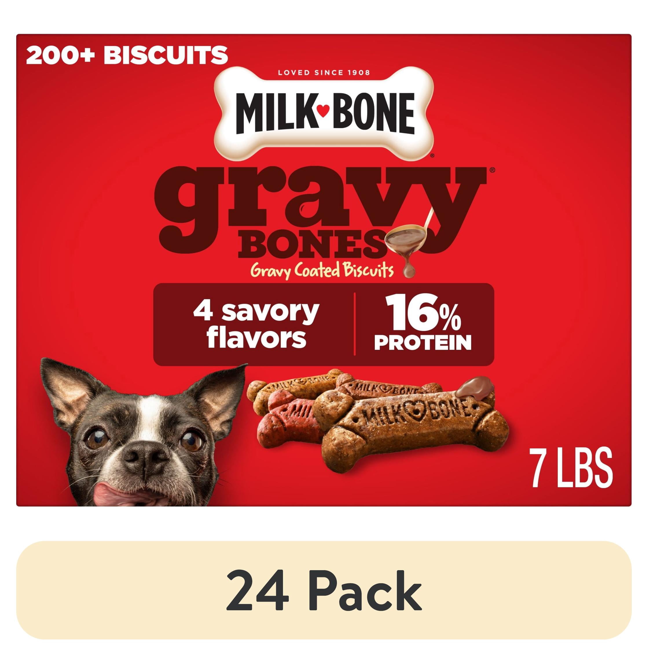 (24 pack) Milk Bone GravyBones Dog Biscuits, Gravy Coated Small Dog Treats, 7 Lb. Box