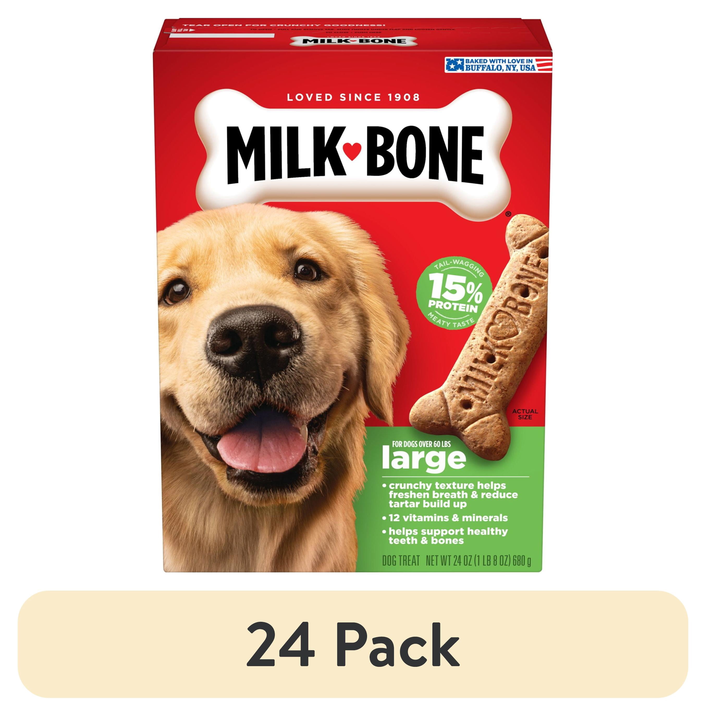 (24 pack) Milk Bone Crunchy Large Dog Treats, 24 oz Box, Original Beef Flavor