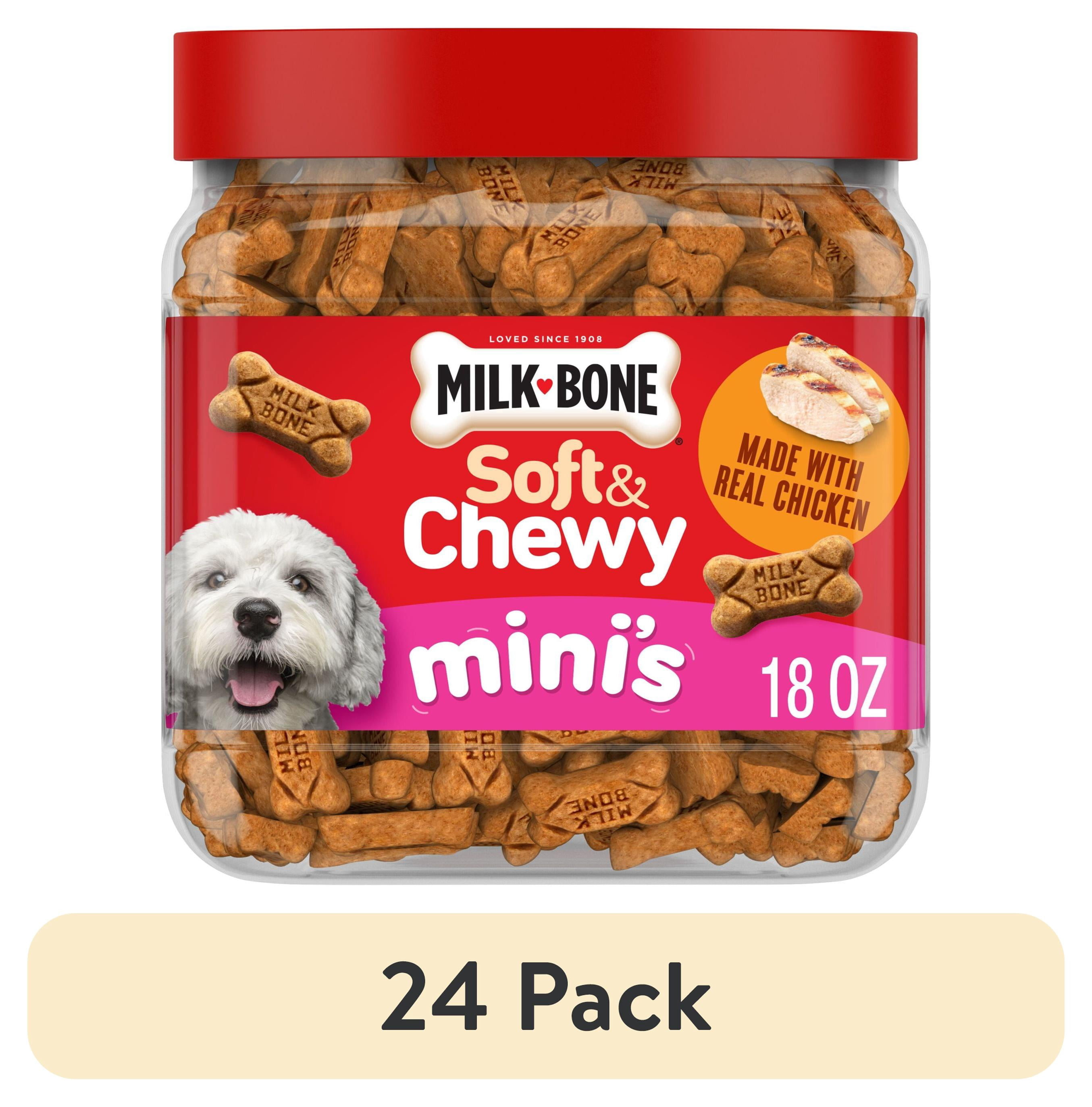 (24 pack) Milk Bone Soft & Chewy Mini’s Dog Treats, Made with Real Chicken, 18 oz Canister