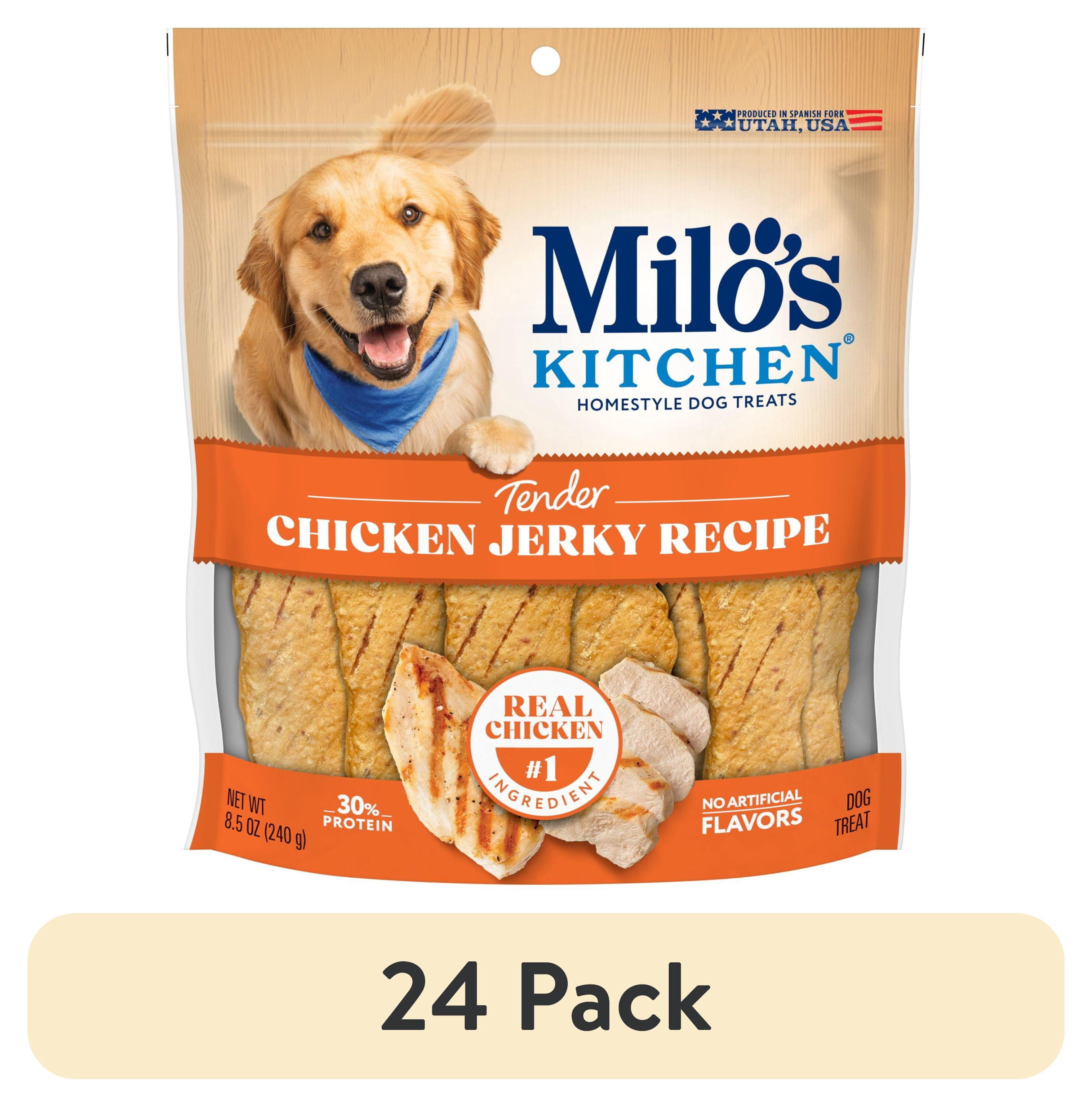 (24 pack) Milo’s Kitchen Chicken Jerky Recipe Dog Treats, 8.5 Ounce Bag