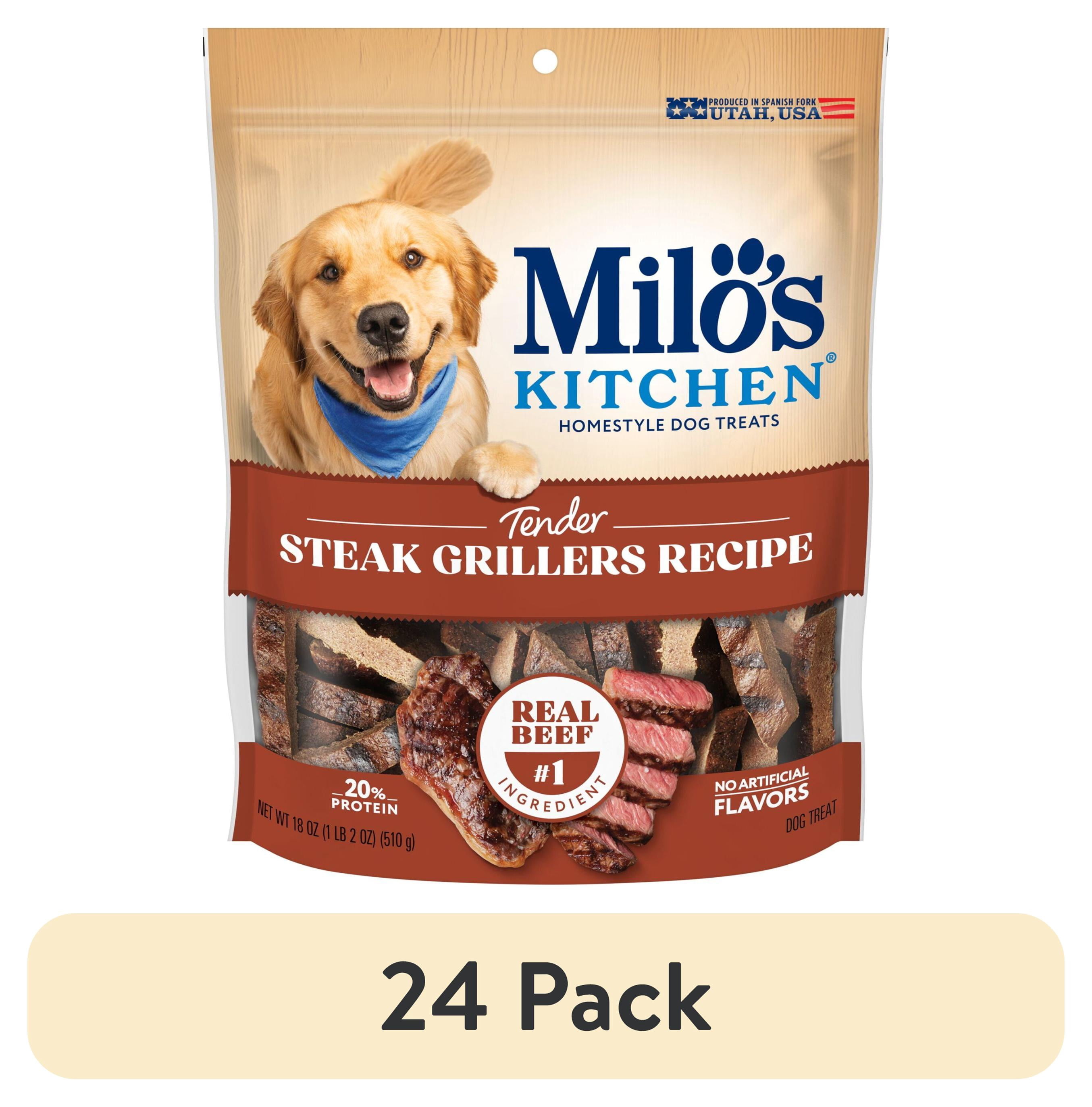 (24 pack) Milo’s Kitchen Steak Grillers Recipe Dog Treats, 18 oz Bag