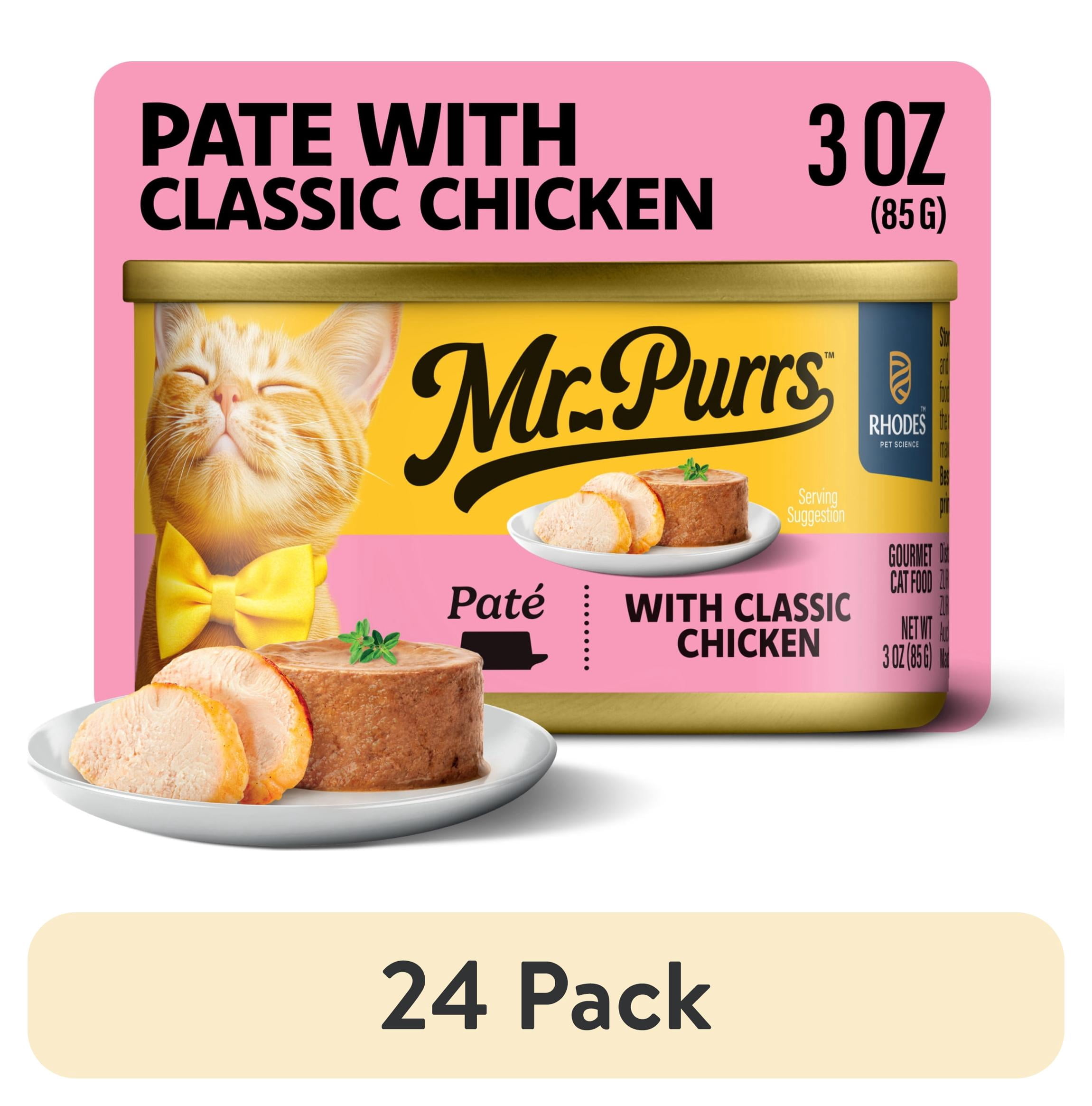 (24 pack) Mr Purrs Classic Chicken Pate Wet Cat Food, 3 oz Can