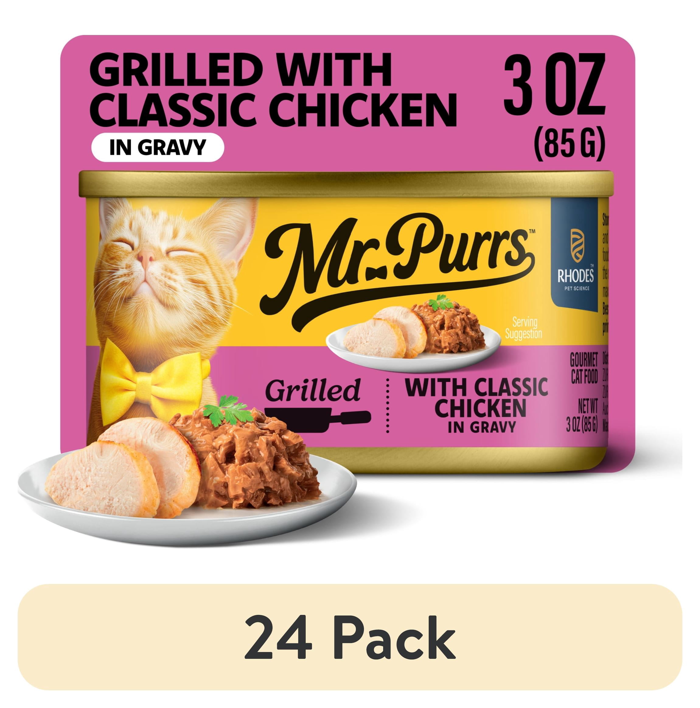 (24 pack) Mr Purrs Grilled Classic Chicken in Gravy Wet Cat Food, 3 oz Can