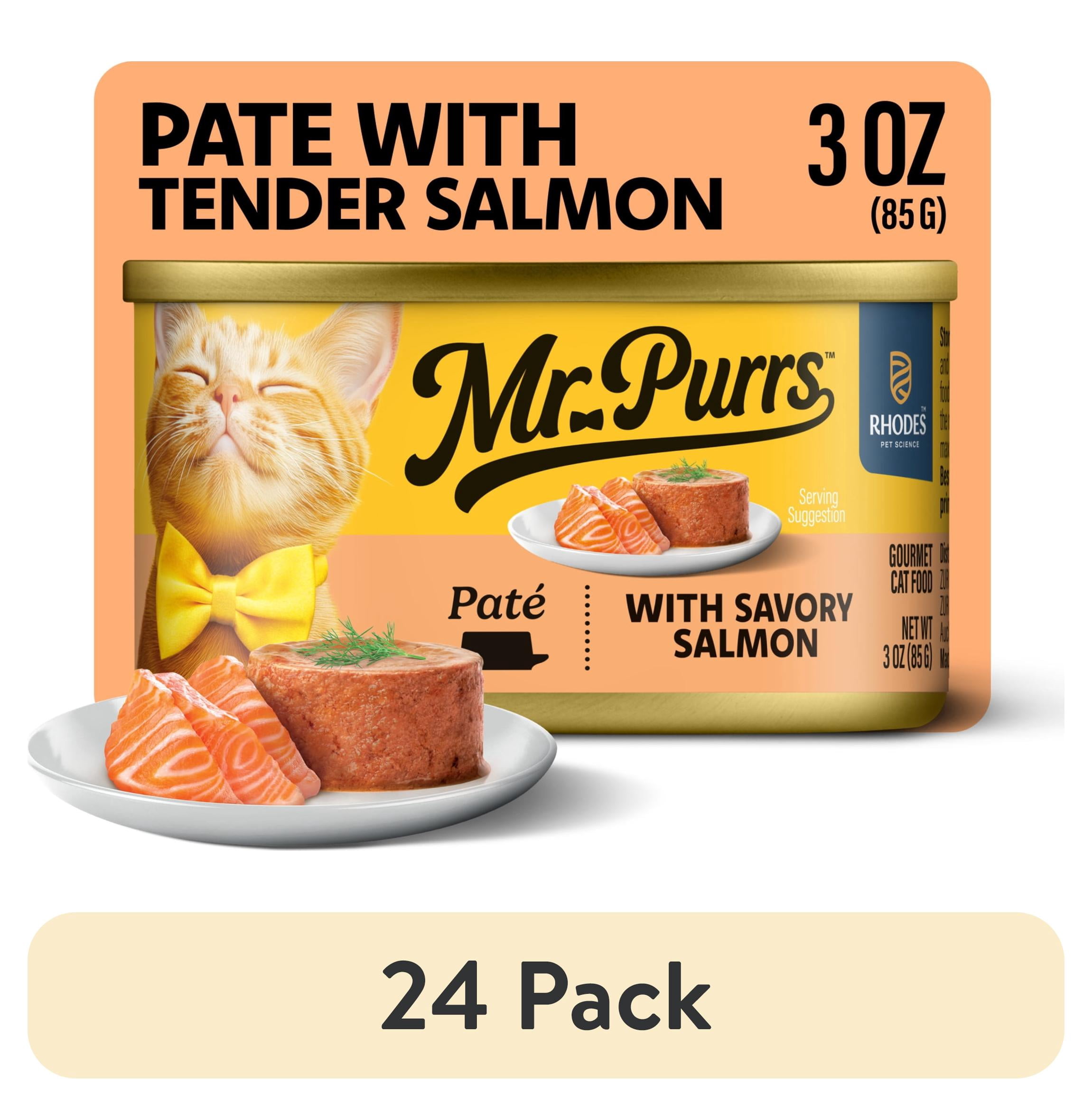 (24 pack) Mr Purrs Savory Salmon in Pate Wet Cat Food, 3 oz Can