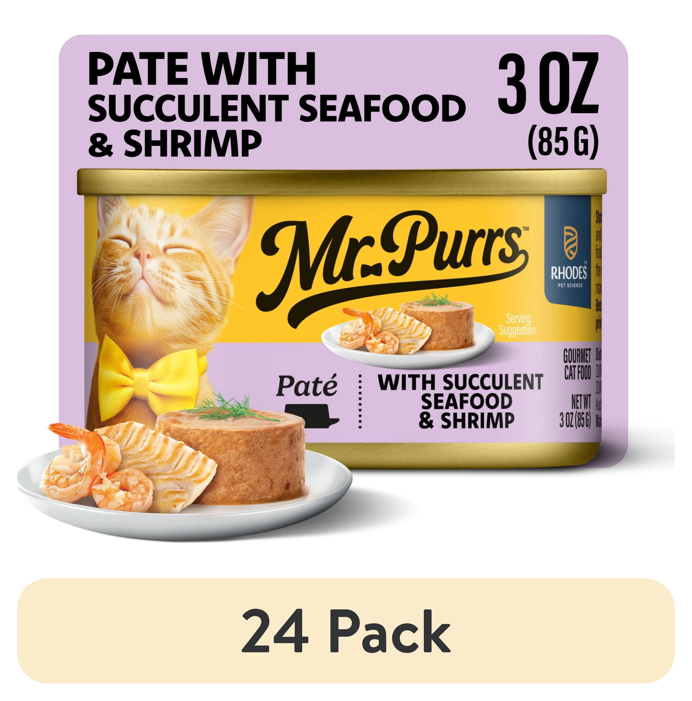 (24 pack) Mr Purrs Seafood & Shrimp Pate Wet Cat Food, 3 oz Can