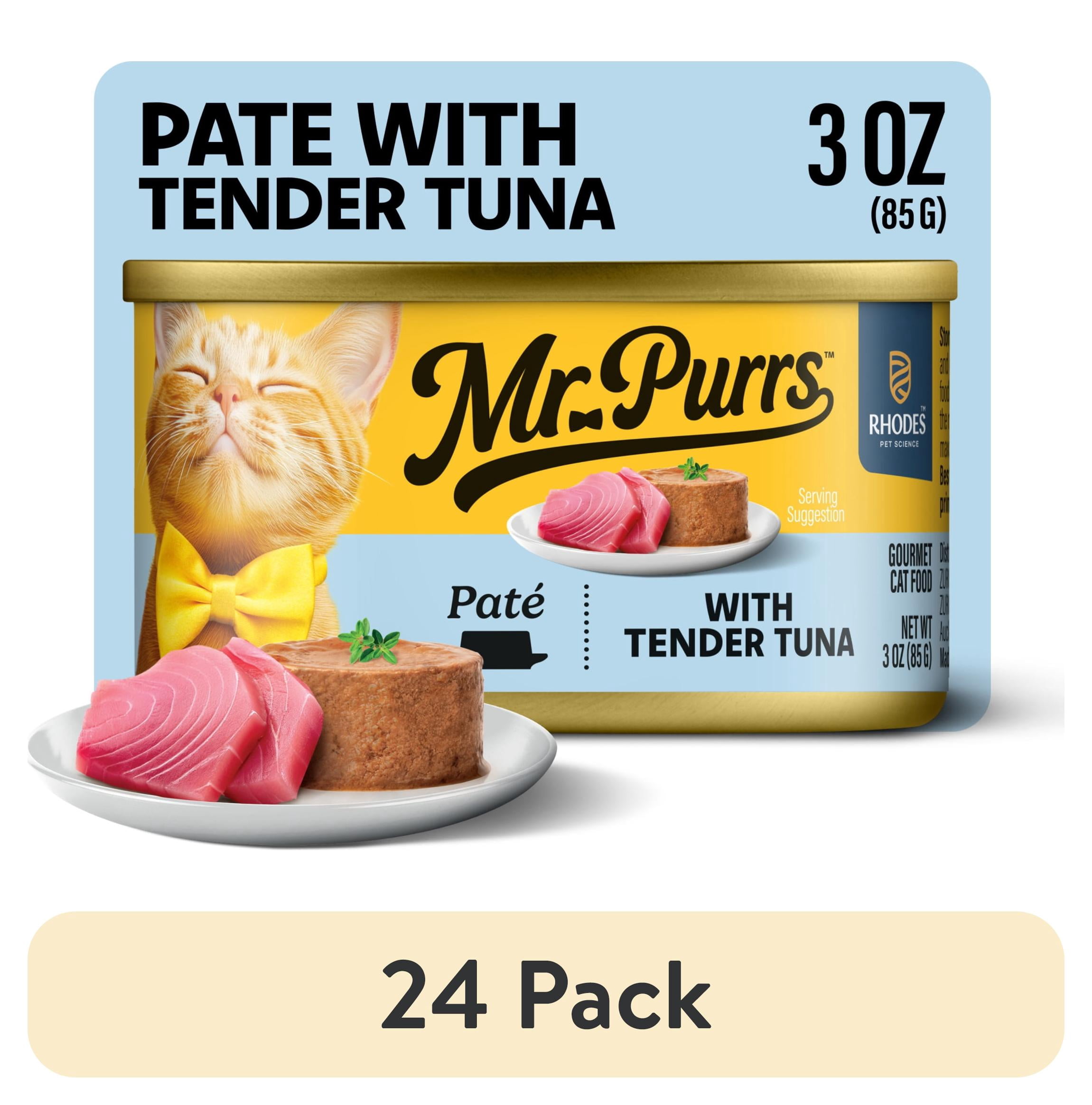 (24 pack) Mr Purrs Tender Tuna Pate Wet Cat Food for Cats, 3 Oz Can