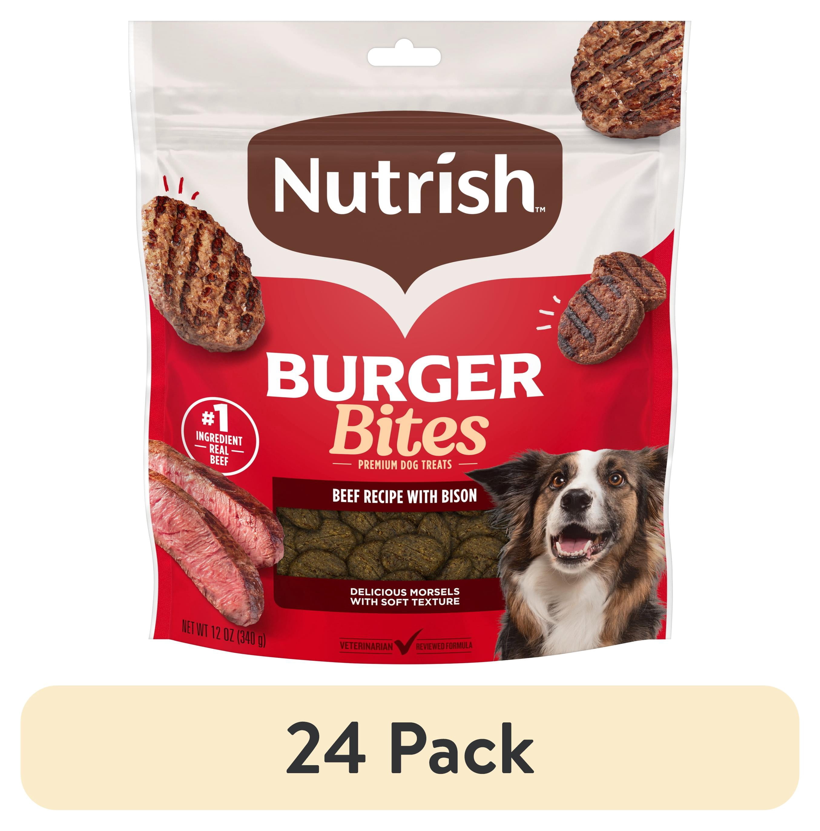 (24 pack) Nutrish Burger Bites Beef Recipe with Bison Premium Dog Treats, 12 oz. Pouch (Rachael Ray)