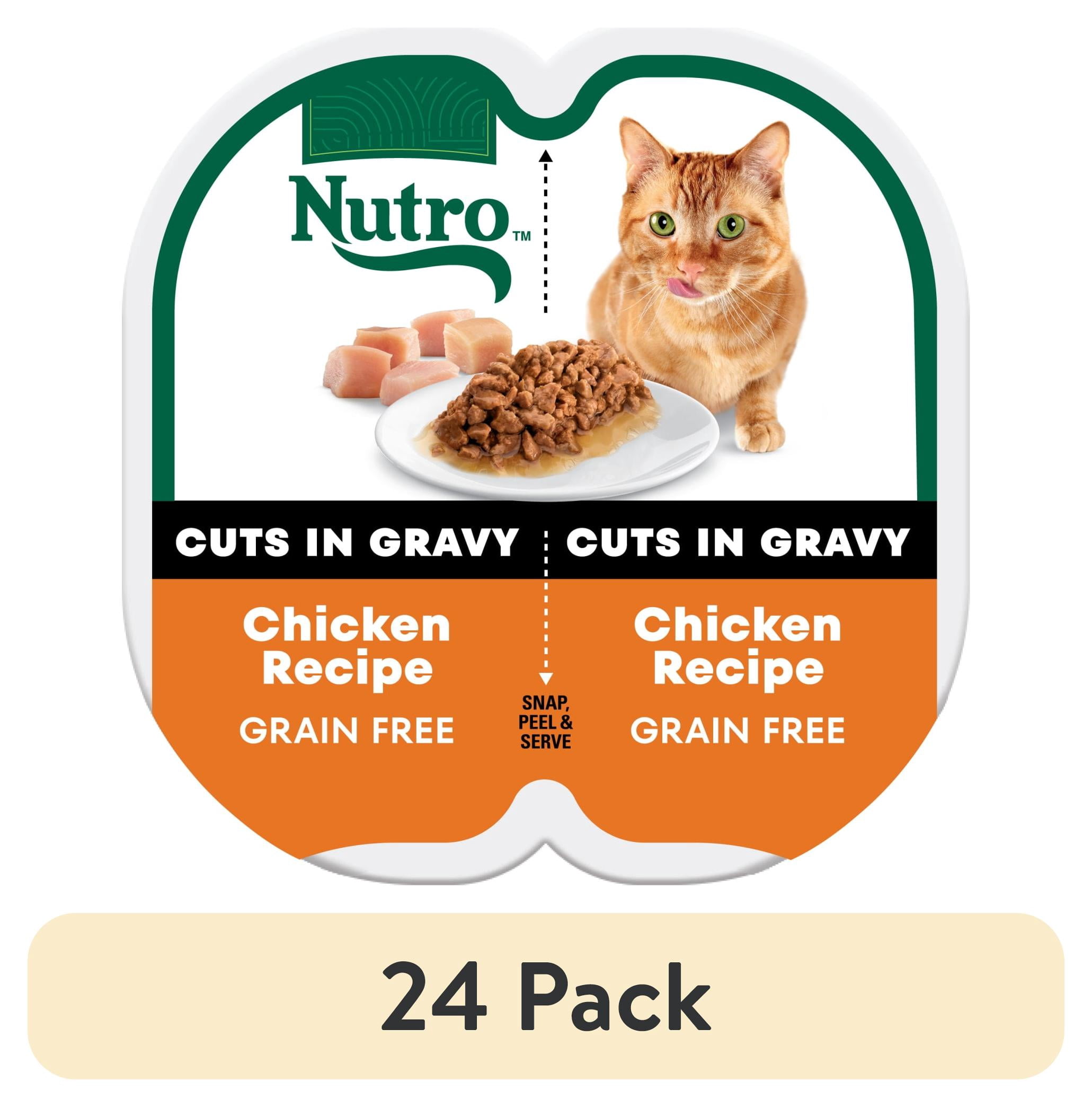 (24 pack) Nutro Perfect Portions Wet Cat Food, Cuts in Gravy Chicken Recipe, (24) 2.64 oz. Twin-Pack Trays