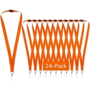24-pack Orange Breakaway Lanyards for id Badges, Polyester Neck Straps for ID Cards, Keys, Office, School & Events