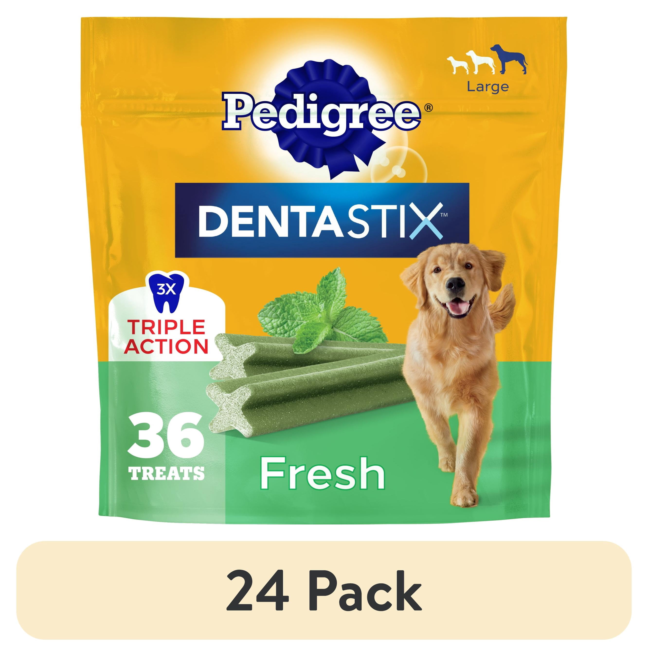 (24 pack) Pedigree Dentastix Fresh Flavor Large Breed Dog Dental Treats, 1.87 lb Bag