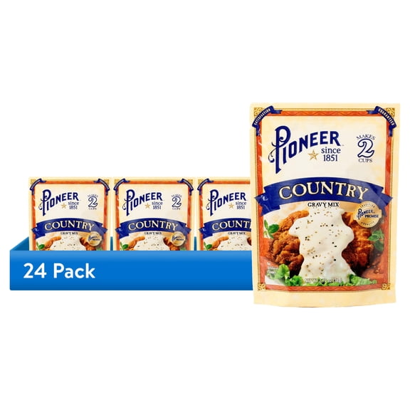 (24 pack) Pioneer Country Gravy Mix, Rich & Creamy, Southern Style, 2.75 oz Pouch (Yields 8 Servings)