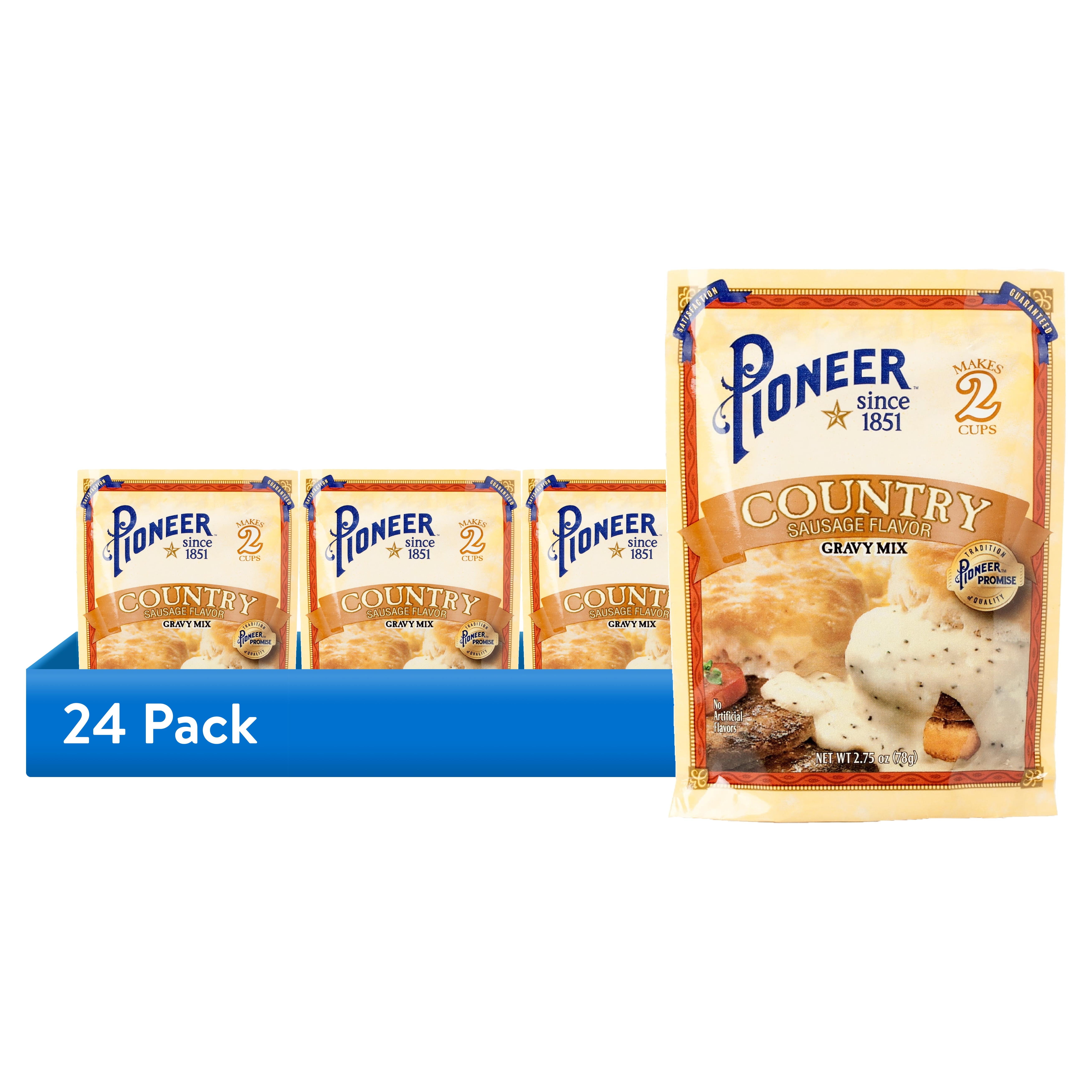 (24 pack) Pioneer Brand Country Sausage Gravy Mix, 2.75 oz - Makes 2 Cups