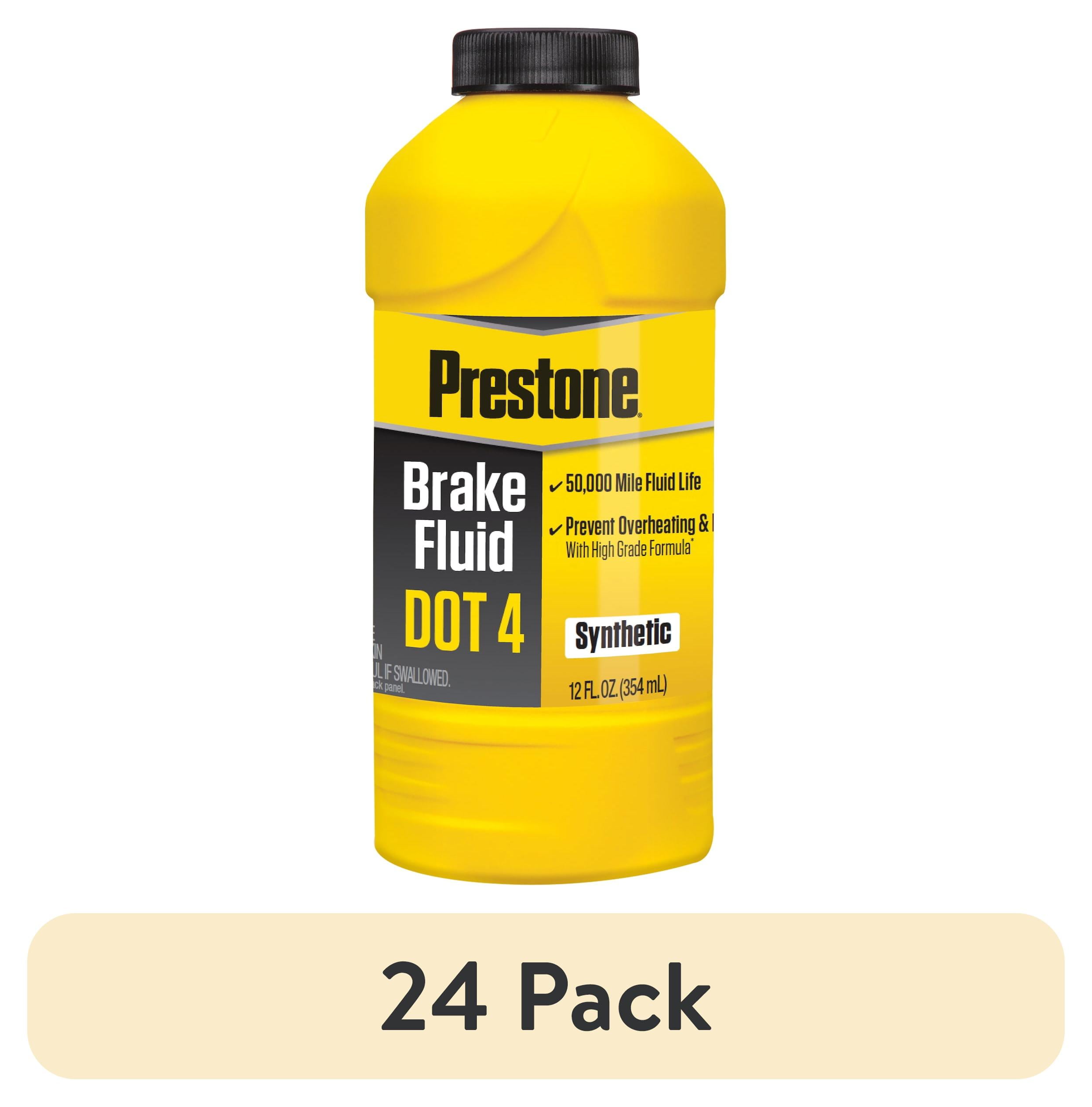 (24 pack) Prestone DOT 4 Motor Vehicle Brake Fluid for Cars and Trucks - 12 fl oz- Synthetic, High Grade, 50,000 mile