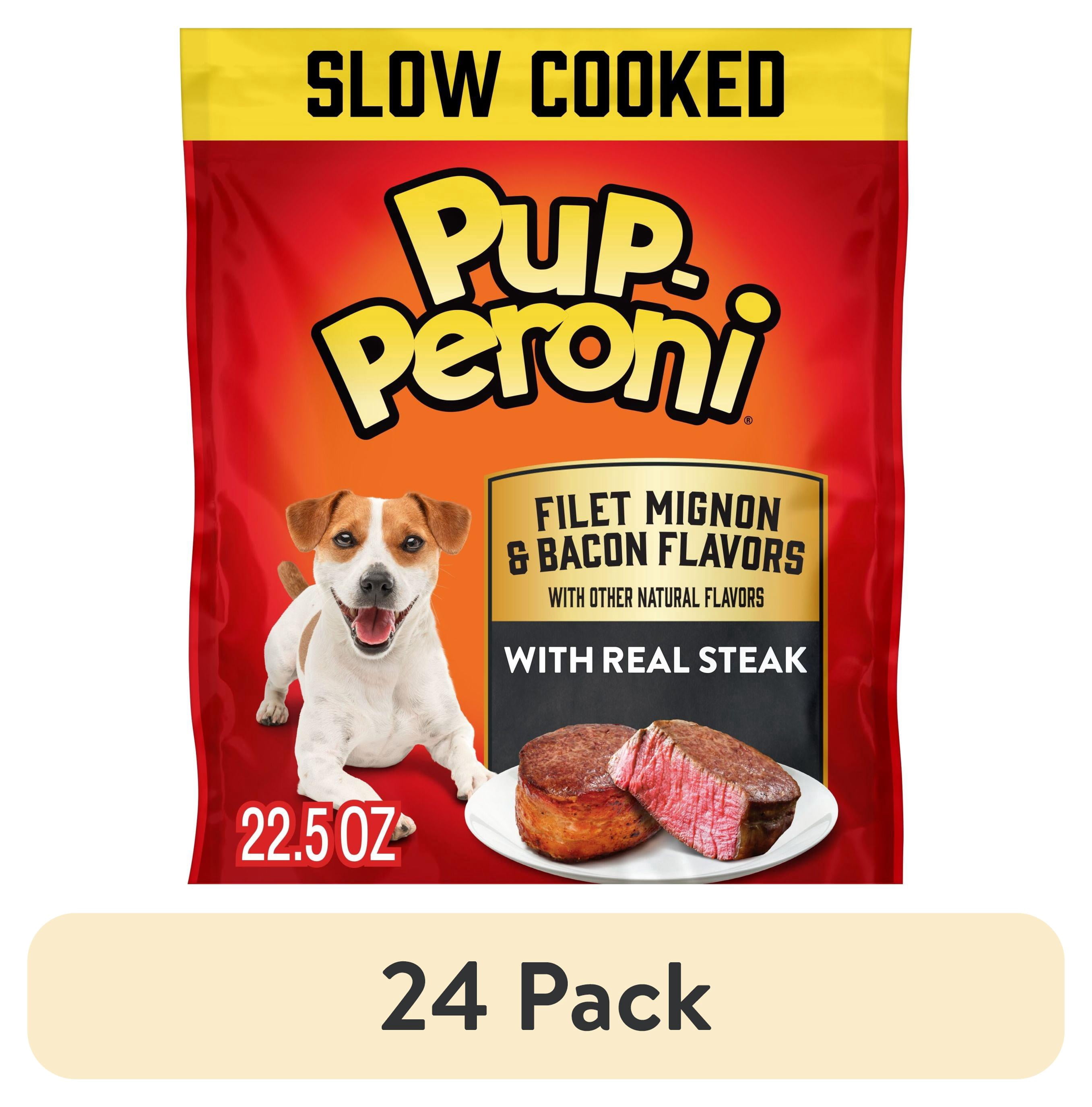 (24 pack) Pup Peroni Filet Mignon & Bacon Flavor Dog Treats, 22.5 oz Bag