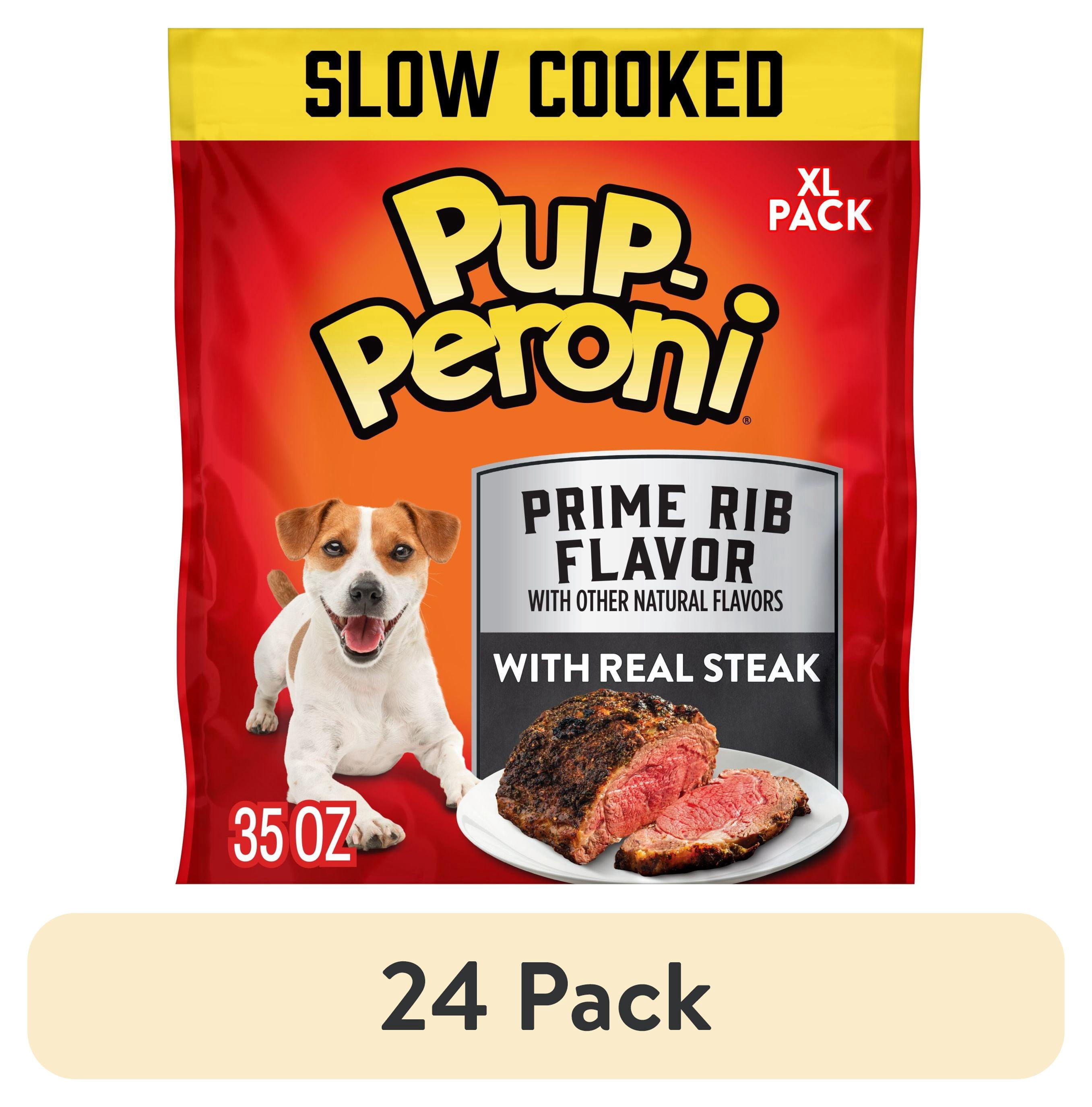 (24 pack) Pup Peroni Prime Rib Flavor Dog Treats, 35 oz Bag