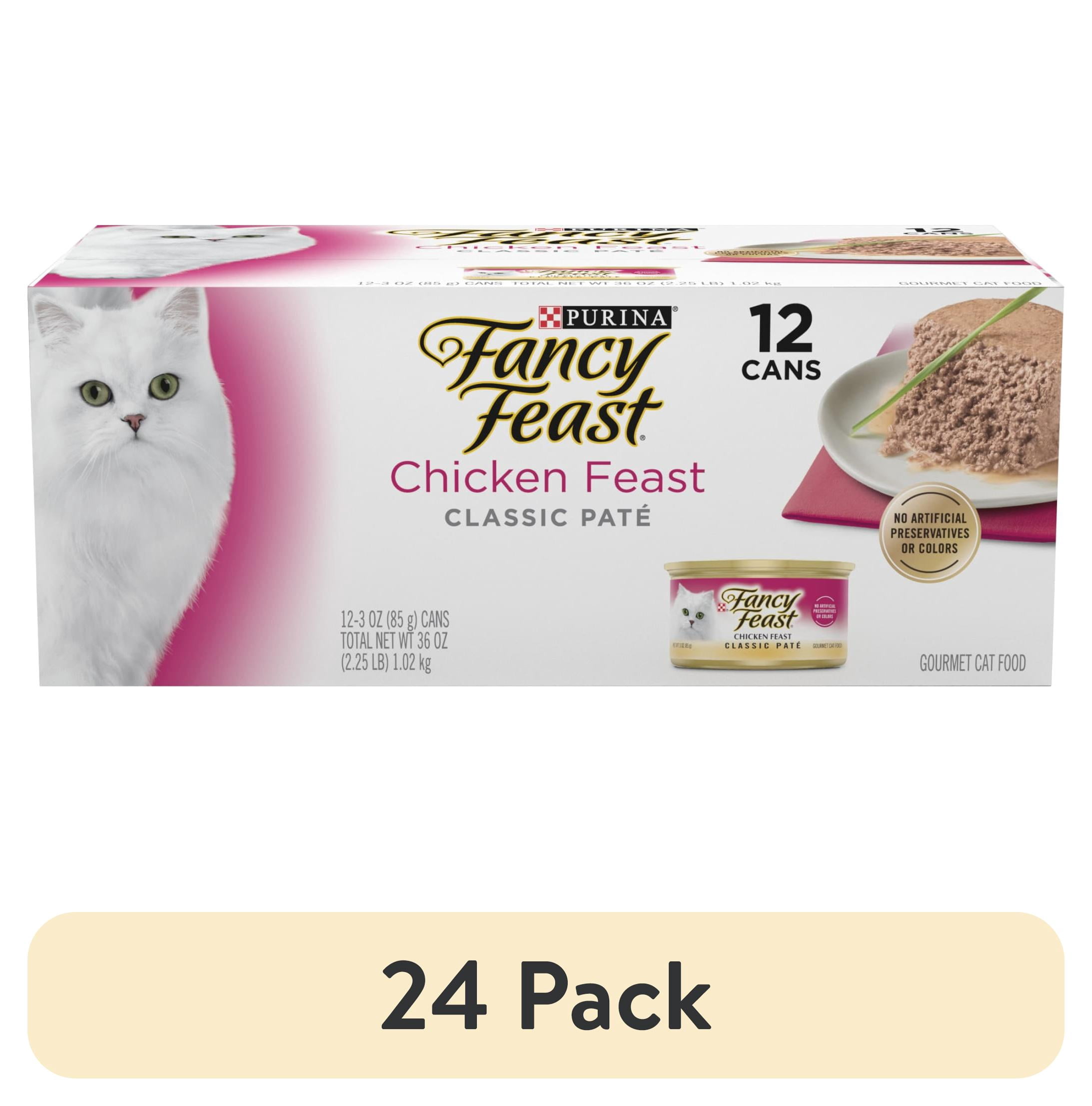 (24 pack) Purina Fancy Feast Chicken Feast Pate Wet Cat Food, 3 oz Cans (12 Pack)