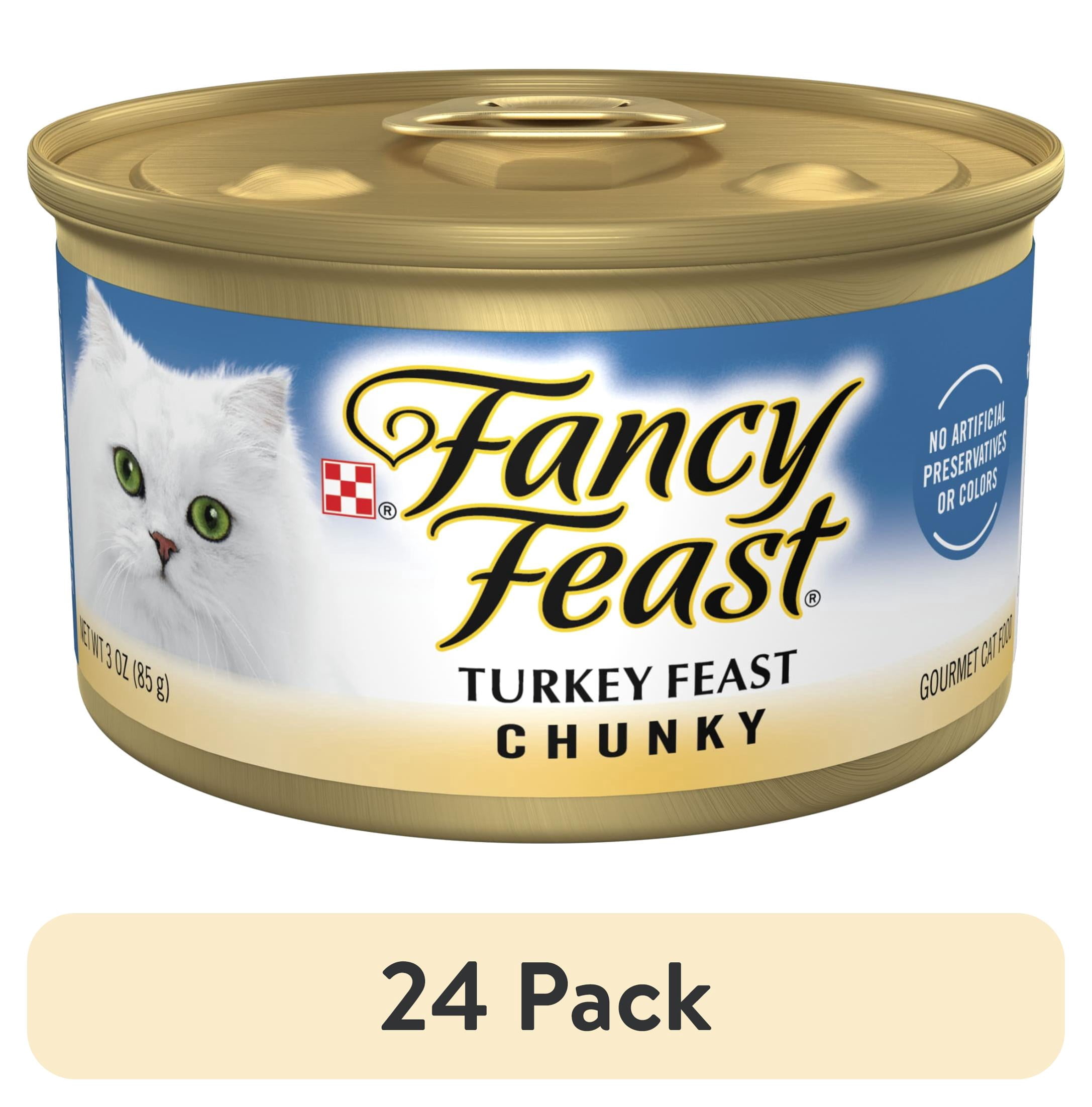 (24 pack) Purina Fancy Feast Chunky Kitten Food, Wet Cat Food, Turkey Feast, 3 oz Cans, 24 Pack