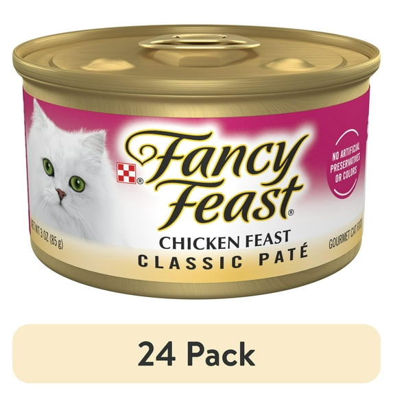 (24 pack) Purina Fancy Feast Classic Pate Kitten Food, Wet Cat Food, Chicken Feast, 3 oz Can