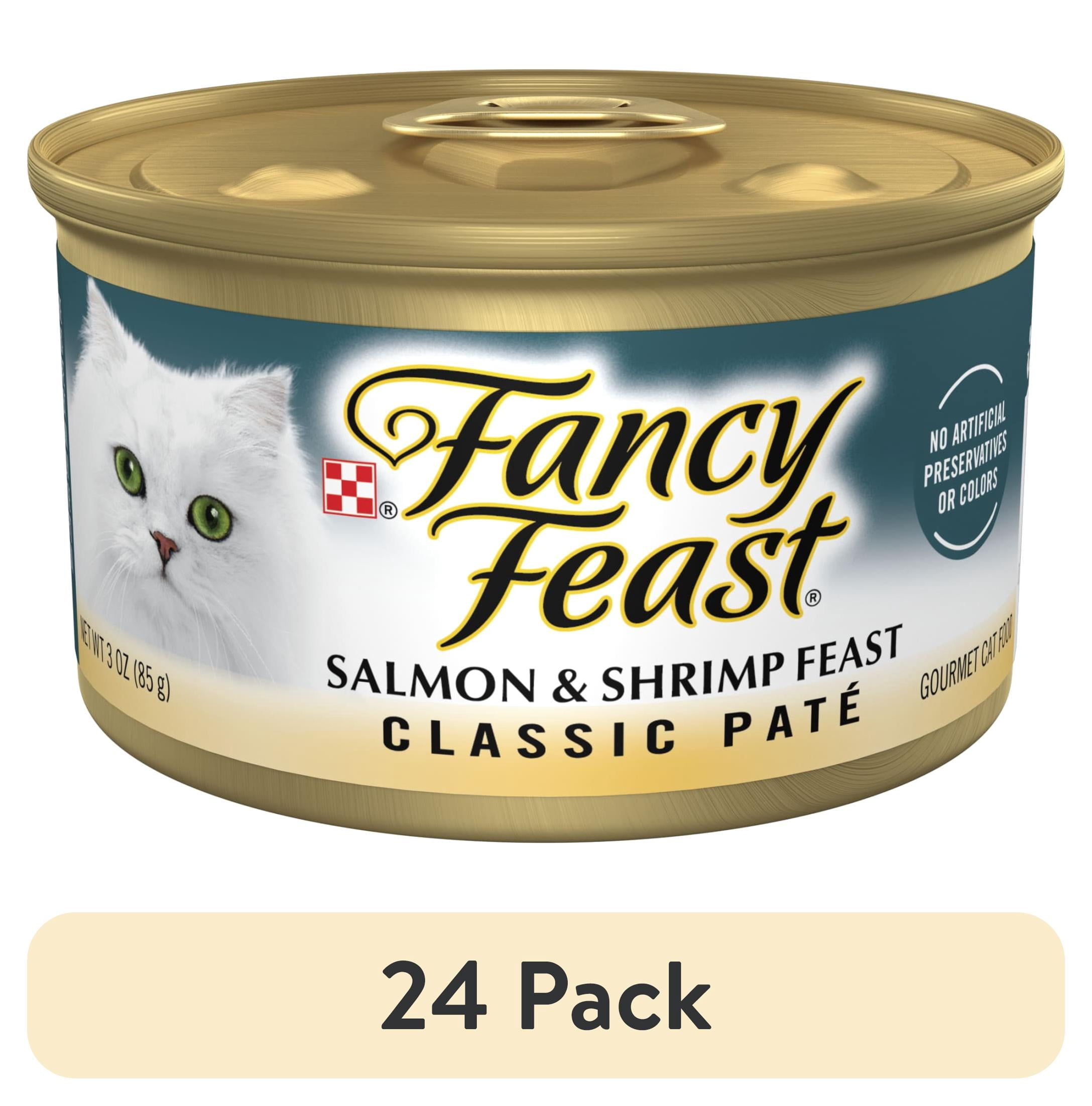 (24 pack) Purina Fancy Feast Salmon & Shrimp Classic Pate Wet Cat Food, 3 oz Can