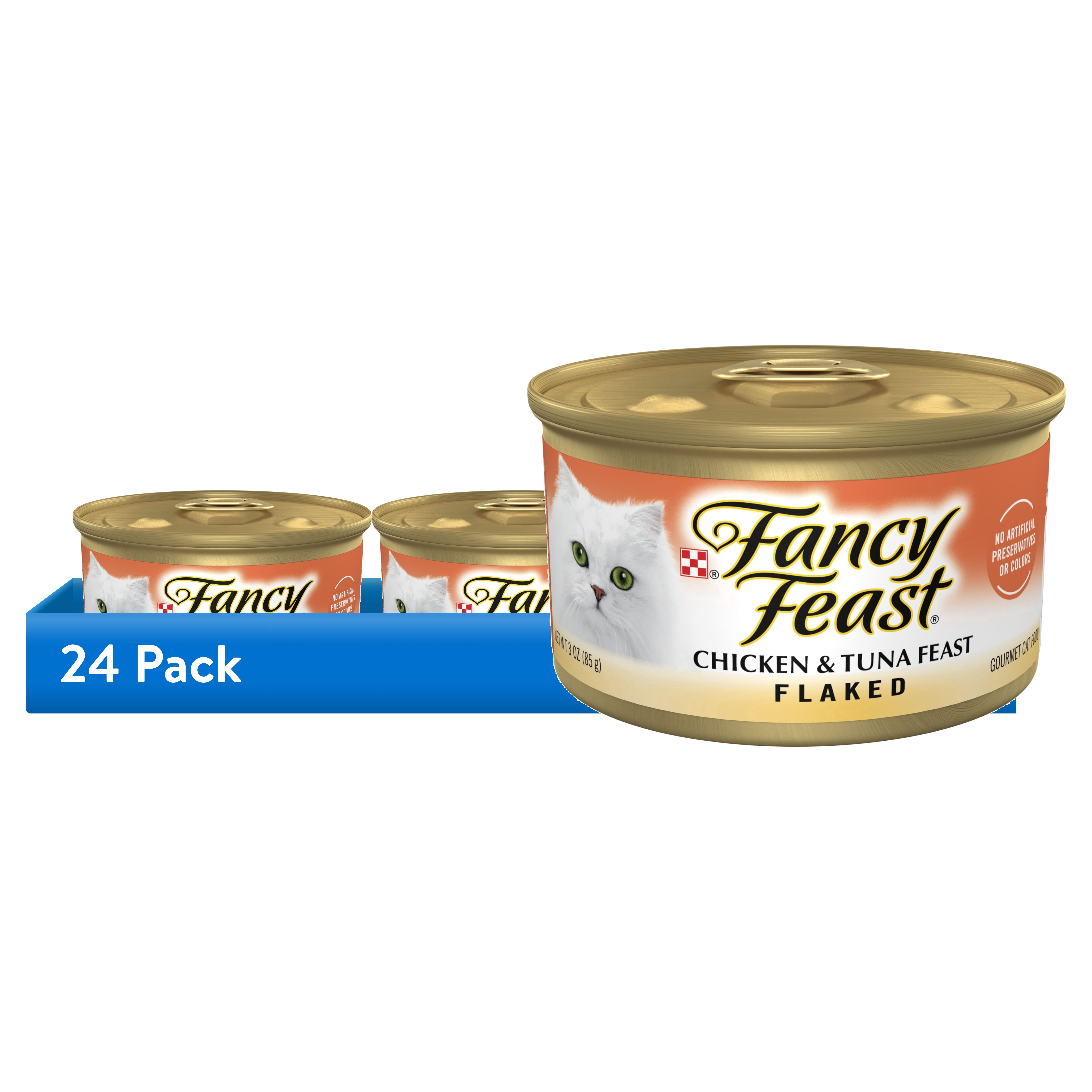 (24 pack) Purina Fancy Feast Flaked Kitten Food, Wet Cat Food, Chicken & Tuna Feast, 3 oz Can