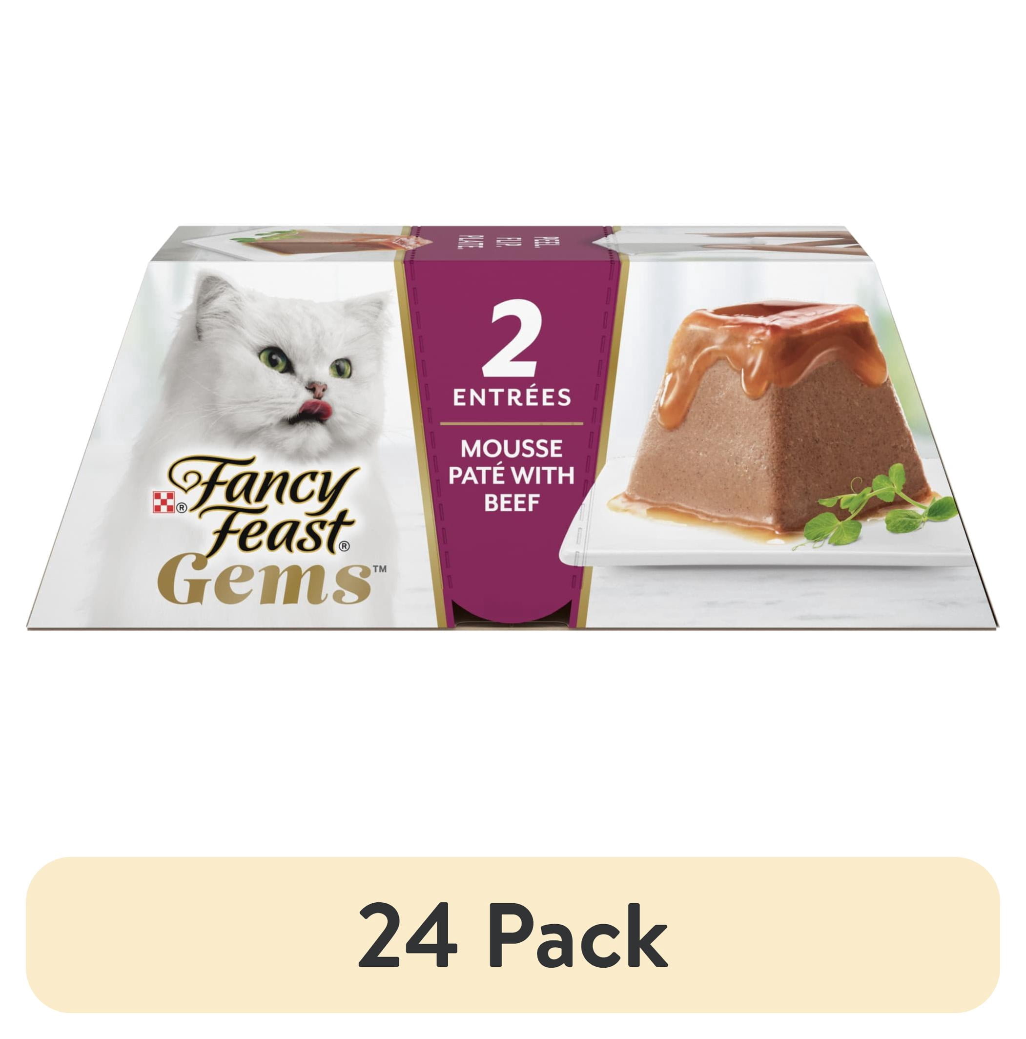 (24 pack) Purina Fancy Feast Gems Beef Flavor Mousse Pate Wet Cat Food, 2 oz Tubs