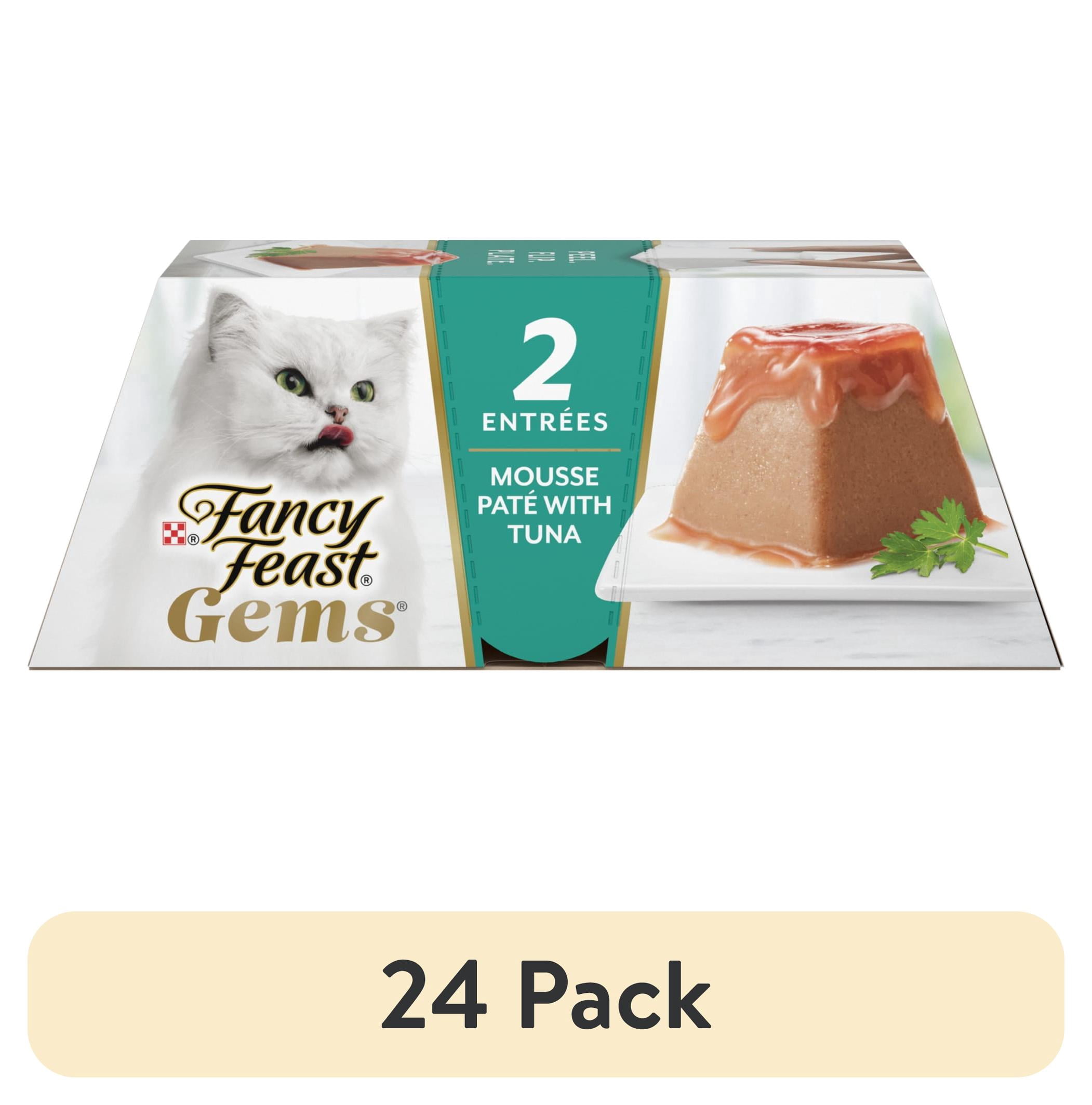 (24 pack) Purina Fancy Feast Gems Tuna Flavor Mousse Pate Wet Cat Food, 2 oz Tubs