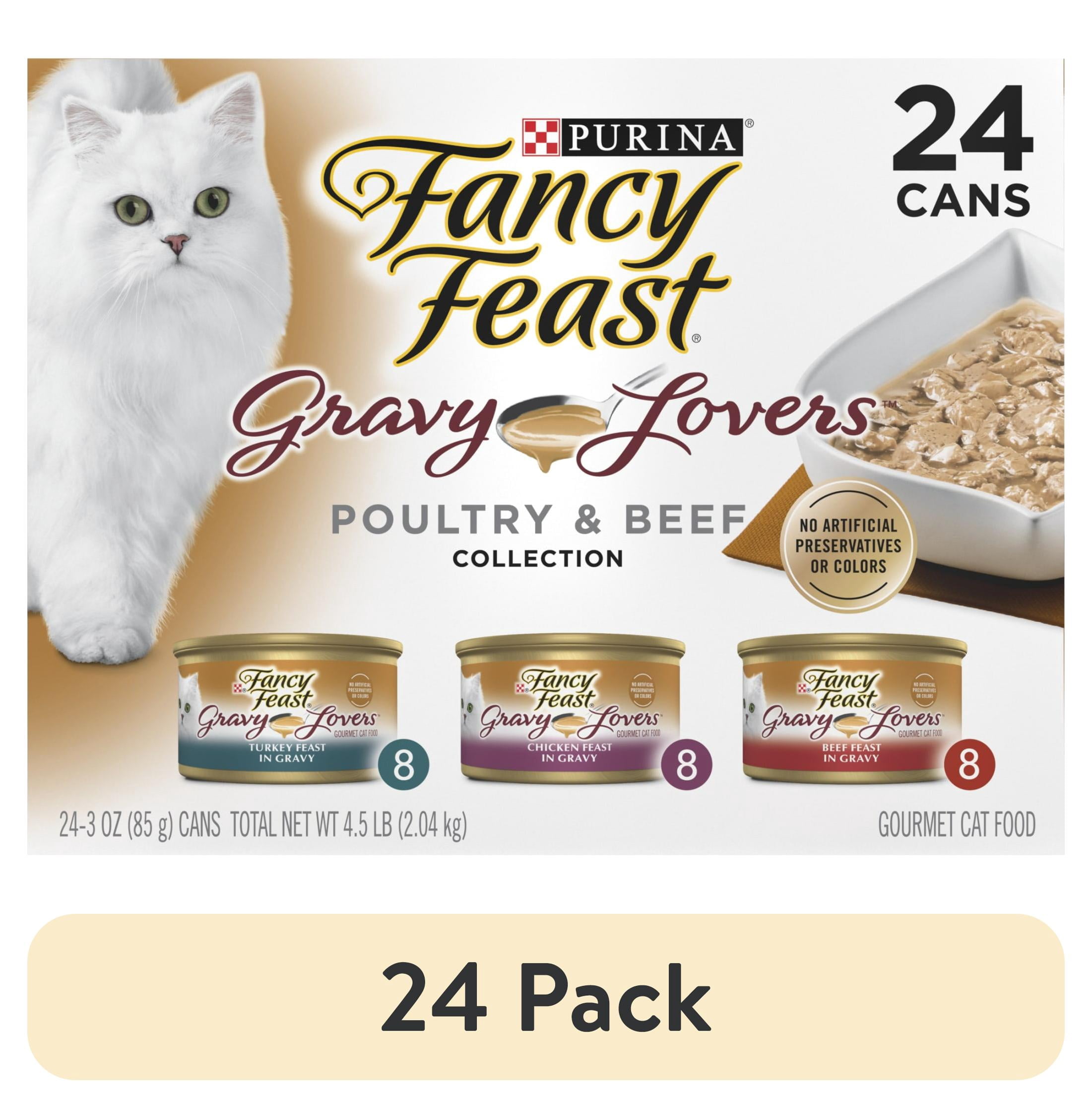 (24 pack) Purina Fancy Feast Gravy Lovers Food, Wet Cat Food Collection, 3 oz Cans, 24 Pack