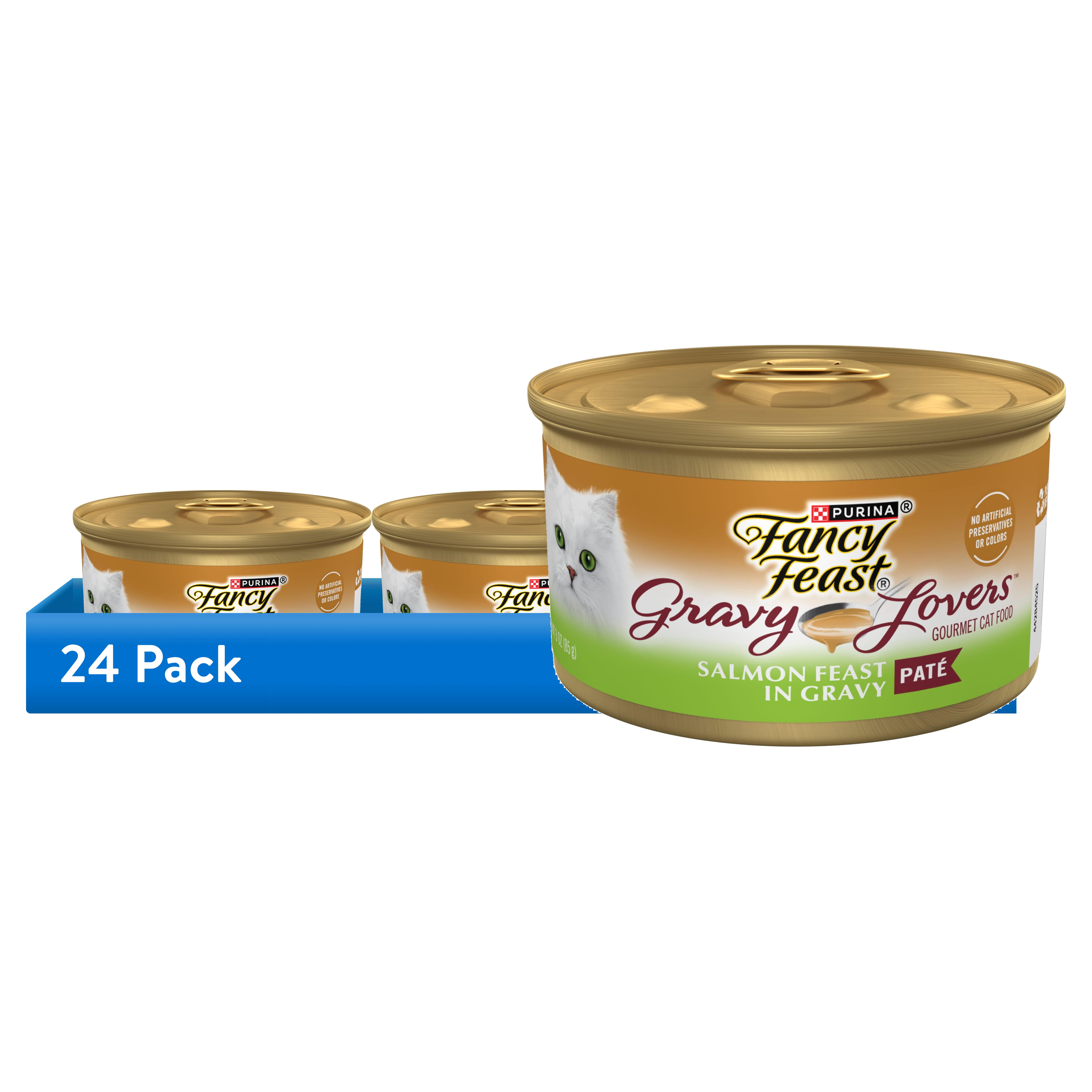 (24 pack) Purina Fancy Feast Gravy Lovers Pate Food, Wet Cat Food, Salmon Feast in Gravy, 3 oz Can