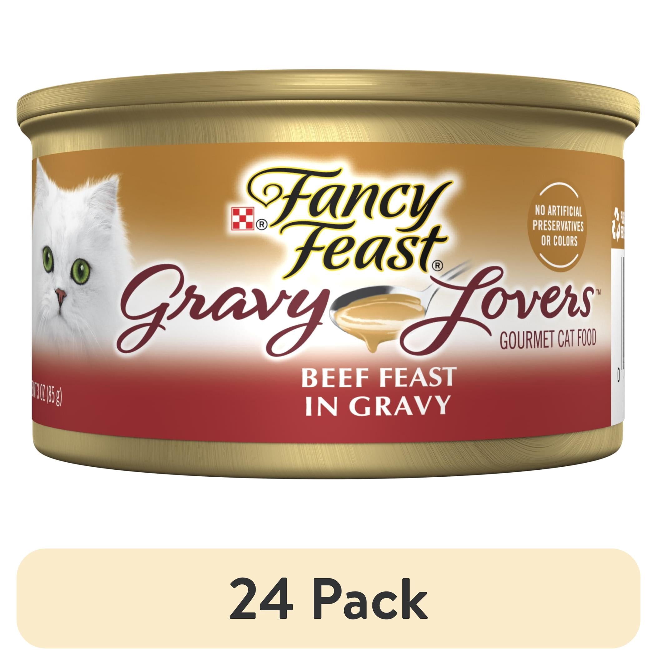 (24 pack) Purina Fancy Feast Gravy Lovers Wet Cat Food, Beef in Gravy, 3 oz Can