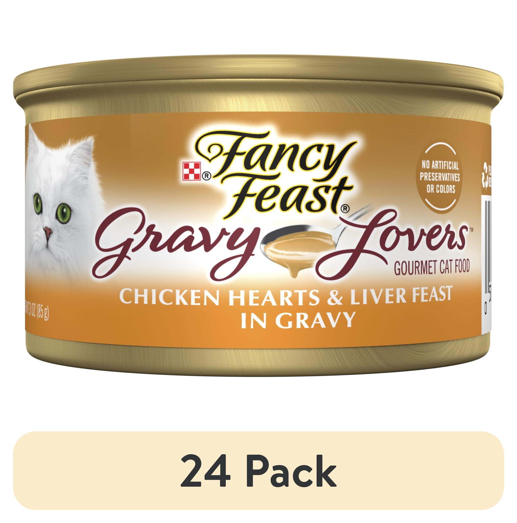(24 pack) Purina Fancy Feast Gravy Lovers Wet Cat Food, Chicken Heart & Liver in Gravy, 3 oz Can