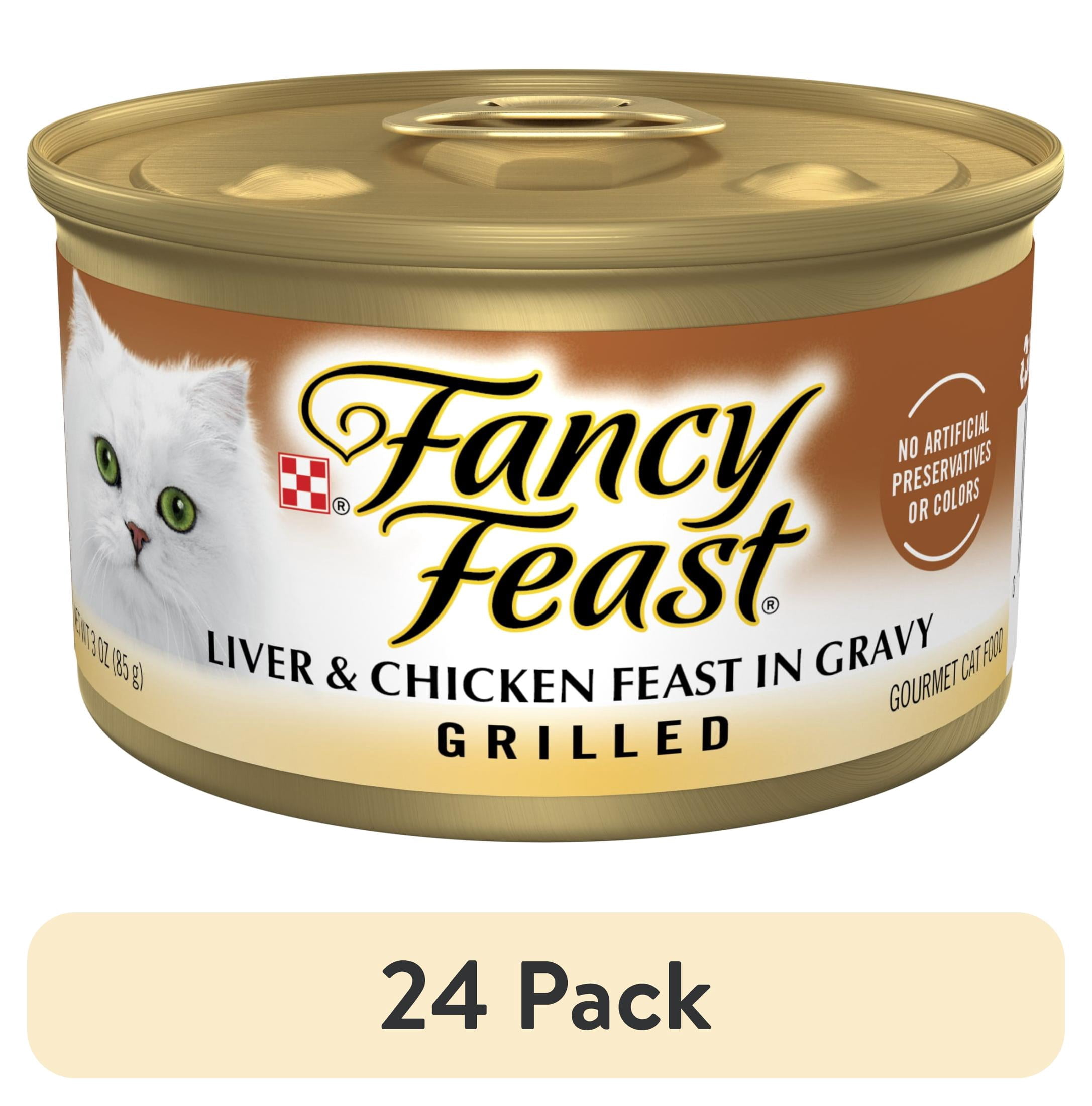(24 pack) Purina Fancy Feast Liver & Chicken Feast in Gravy Grilled Wet Cat Food, 3 oz Can