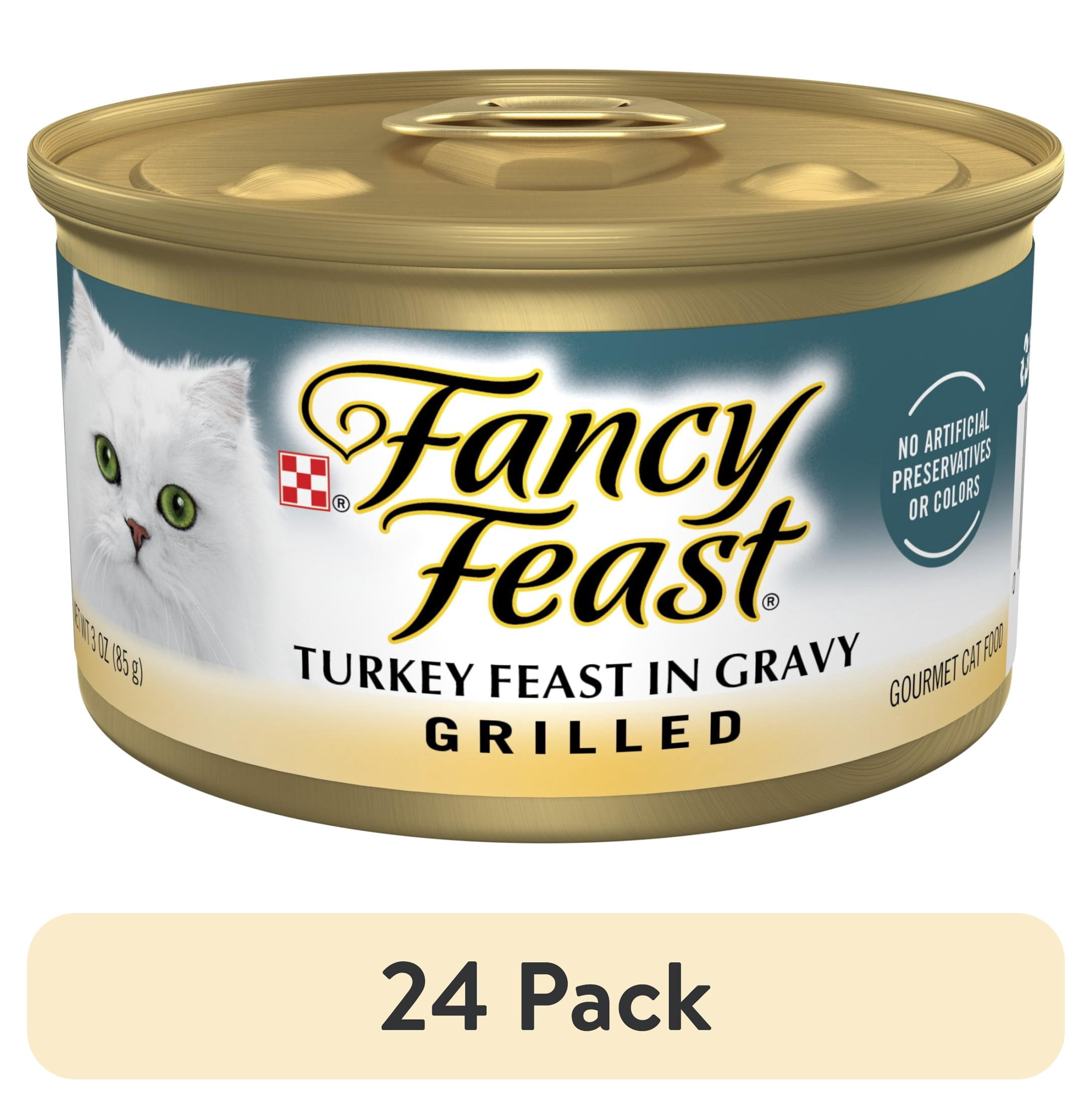 (24 pack) Purina Fancy Feast Grilled Kitten Food, Wet Cat Food, Turkey Feast in Gravy, 3 oz Cans