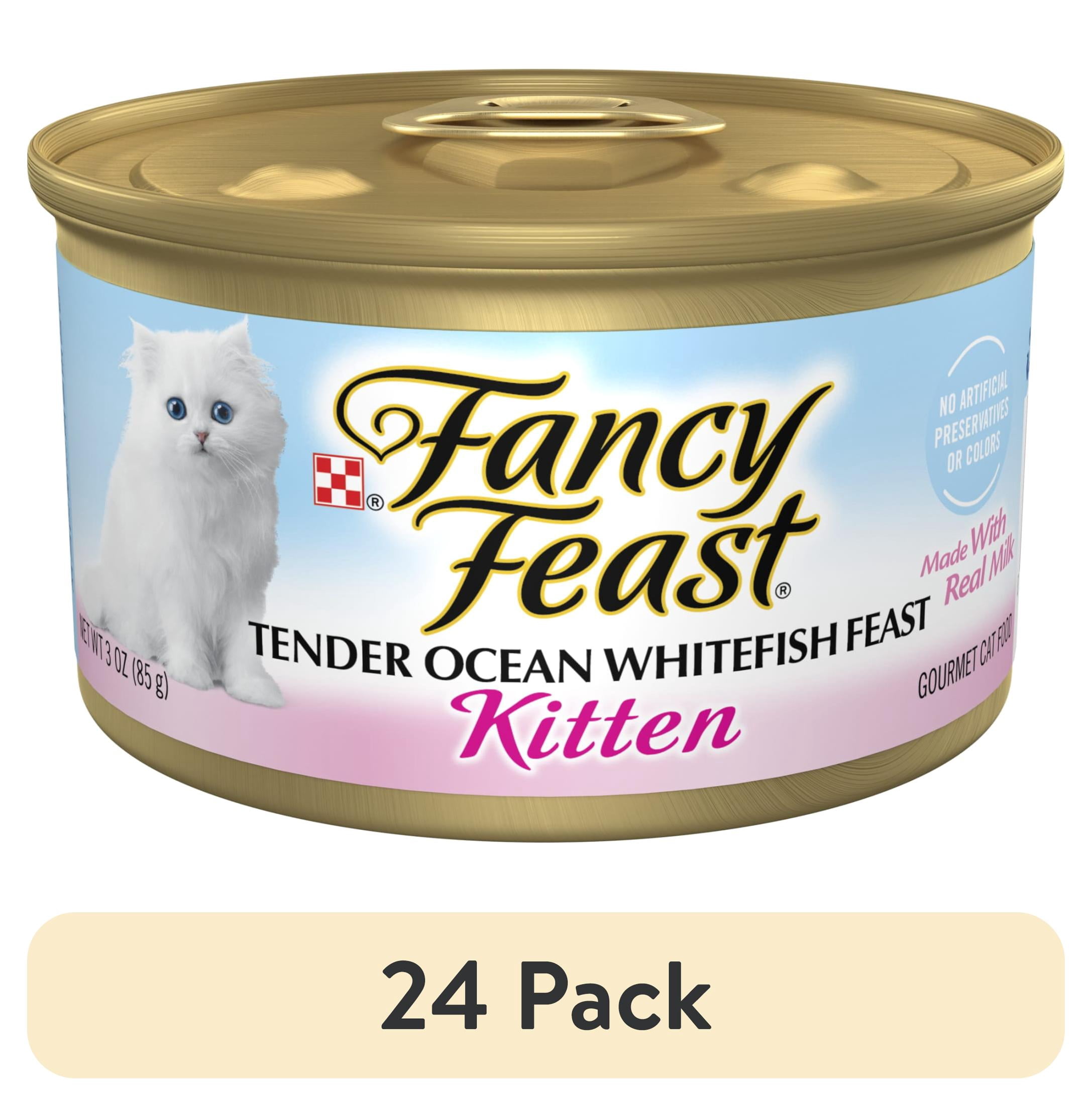 (24 pack) Purina Fancy Feast Kitten Food, Wet Cat Food, Ocean Whitefish, 3 oz Can