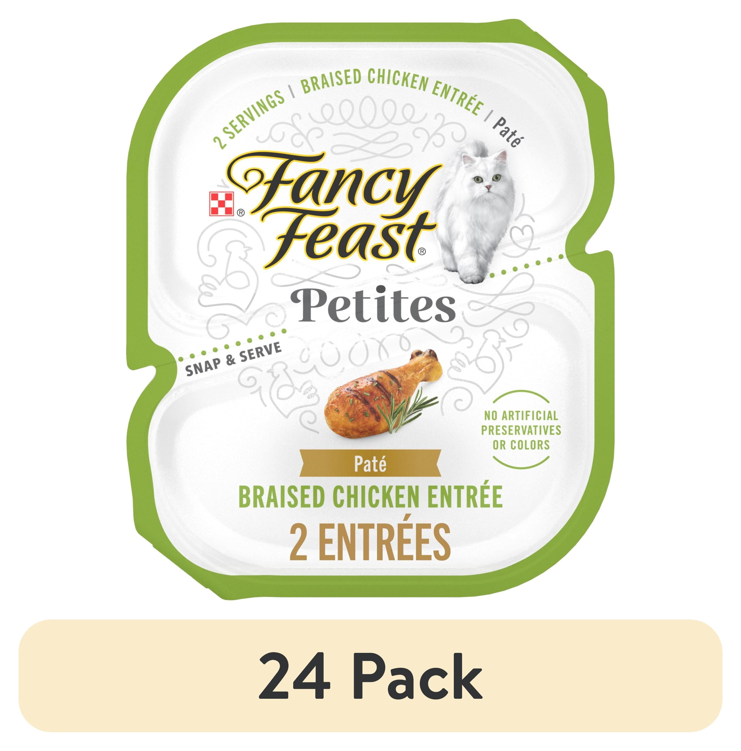 (24 pack) Purina Fancy Feast Petites Braised Chicken Entrée Gourmet Wet Cat Food Pate