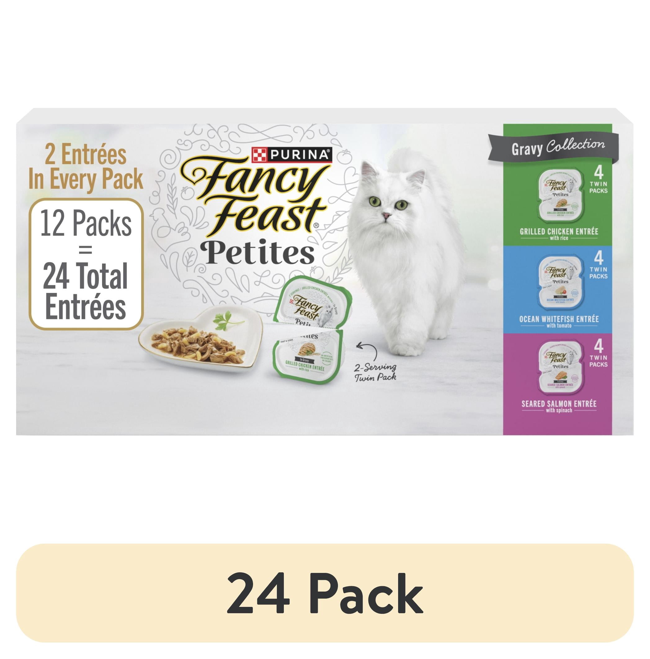 (24 pack) Purina Fancy Feast Petites Gravy Collection Wet Cat Food, Variety Pack, 2.8 oz (12 Pack)