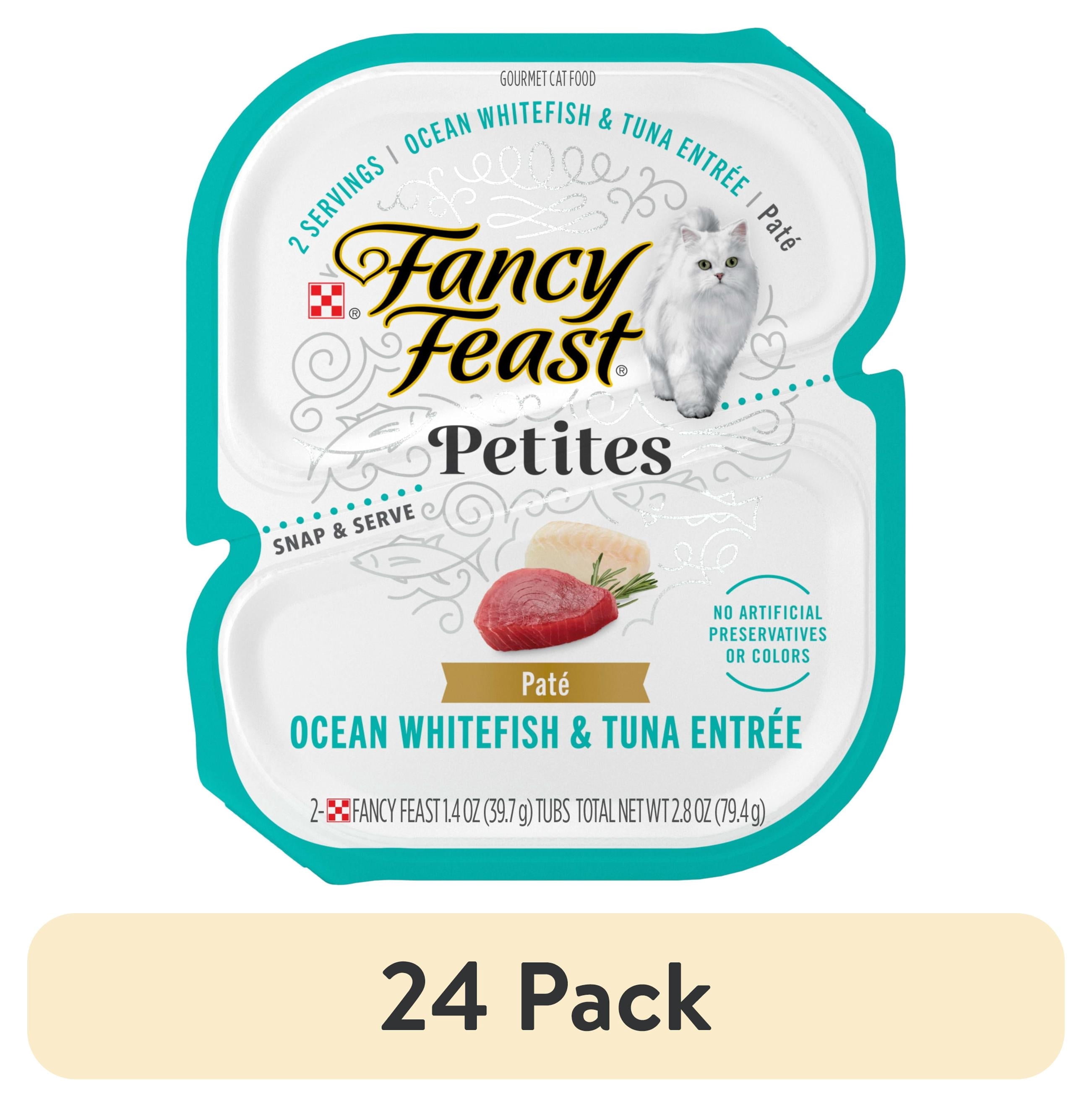 (24 pack) Purina Fancy Feast Petites Ocean Whitefish and Tuna Entrée Gourmet Wet Cat Food Pate