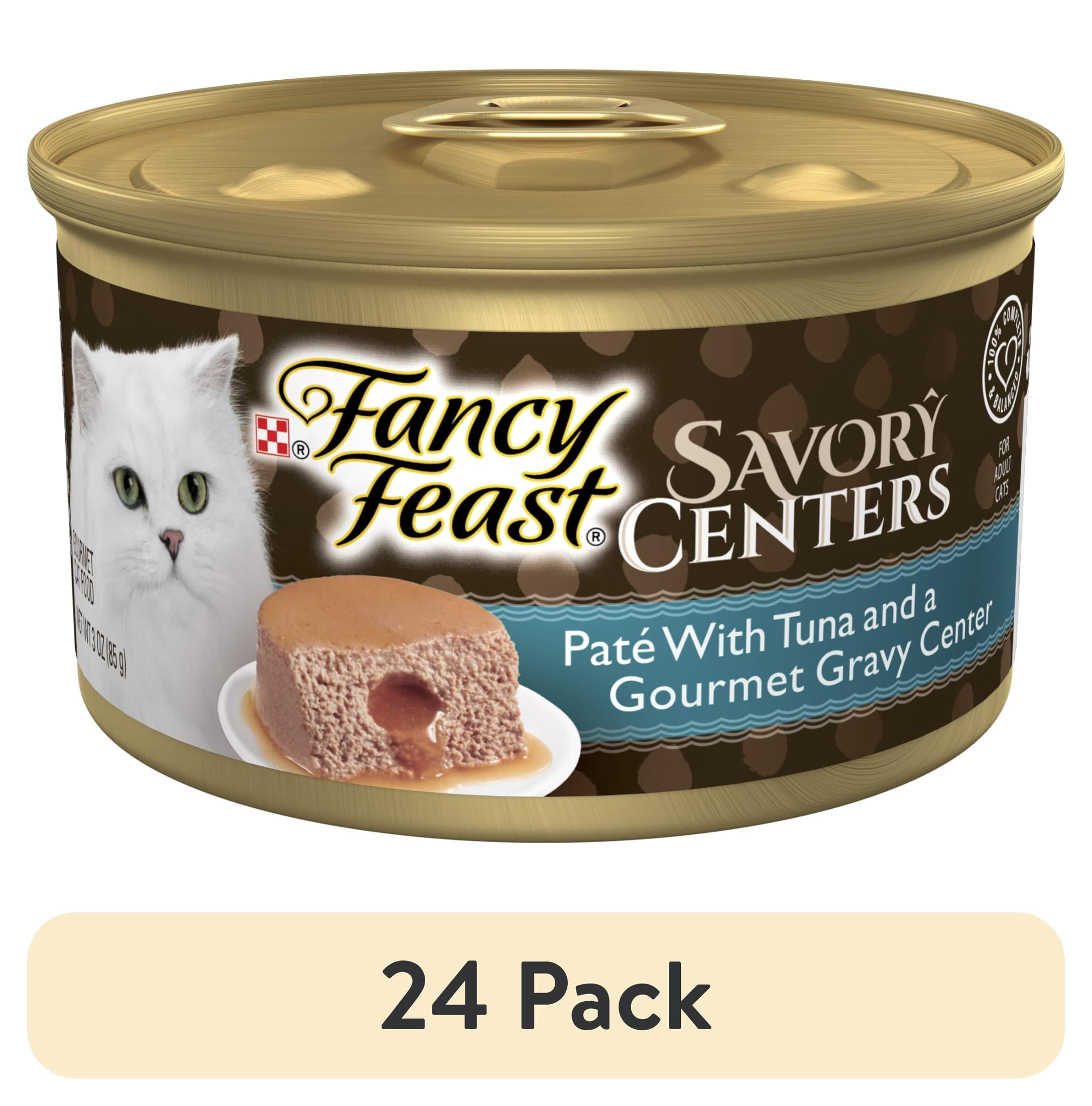 (24 pack) Purina Fancy Feast Savory Centers Pate Adult Wet Cat Food with Tuna and a Gravy Center, 3 oz Can